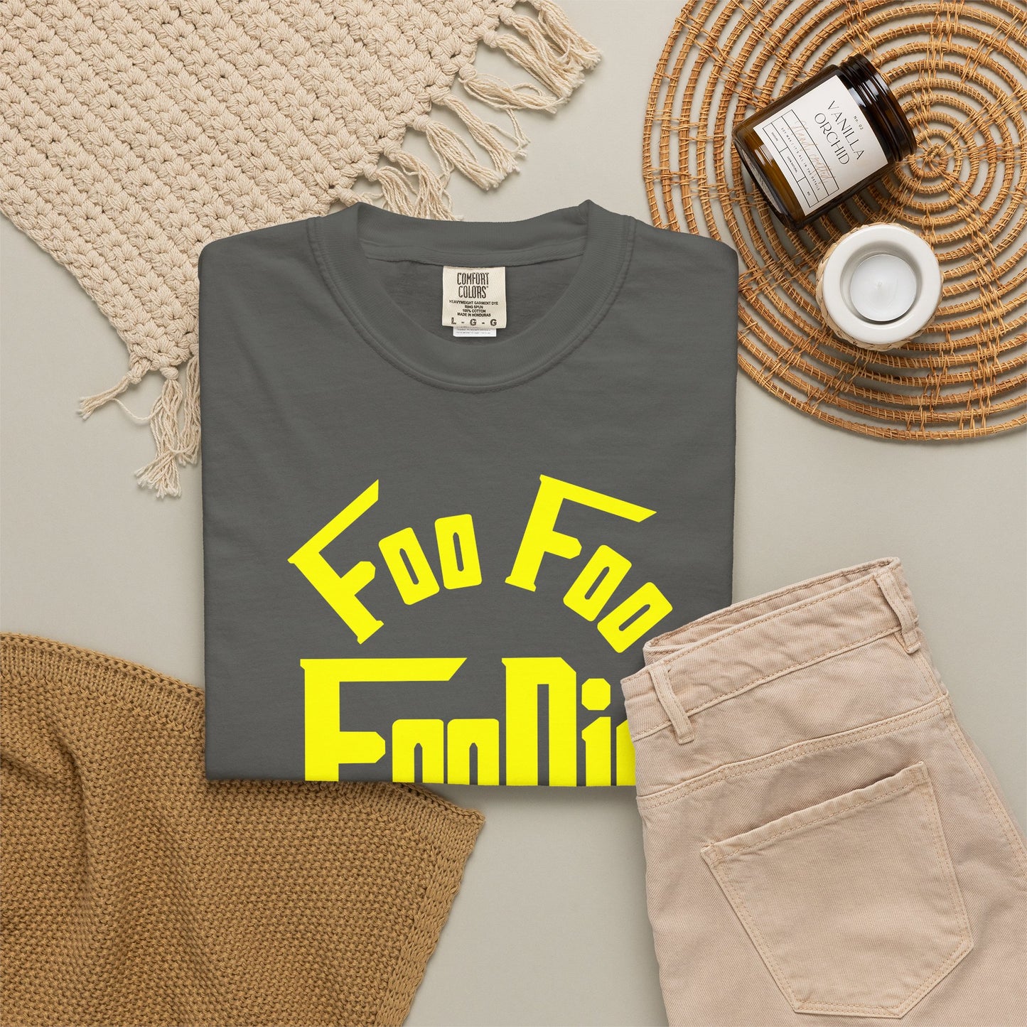 L.O.E.F FOO FOO FOODIE Unisex Tee shirt (Yellow)