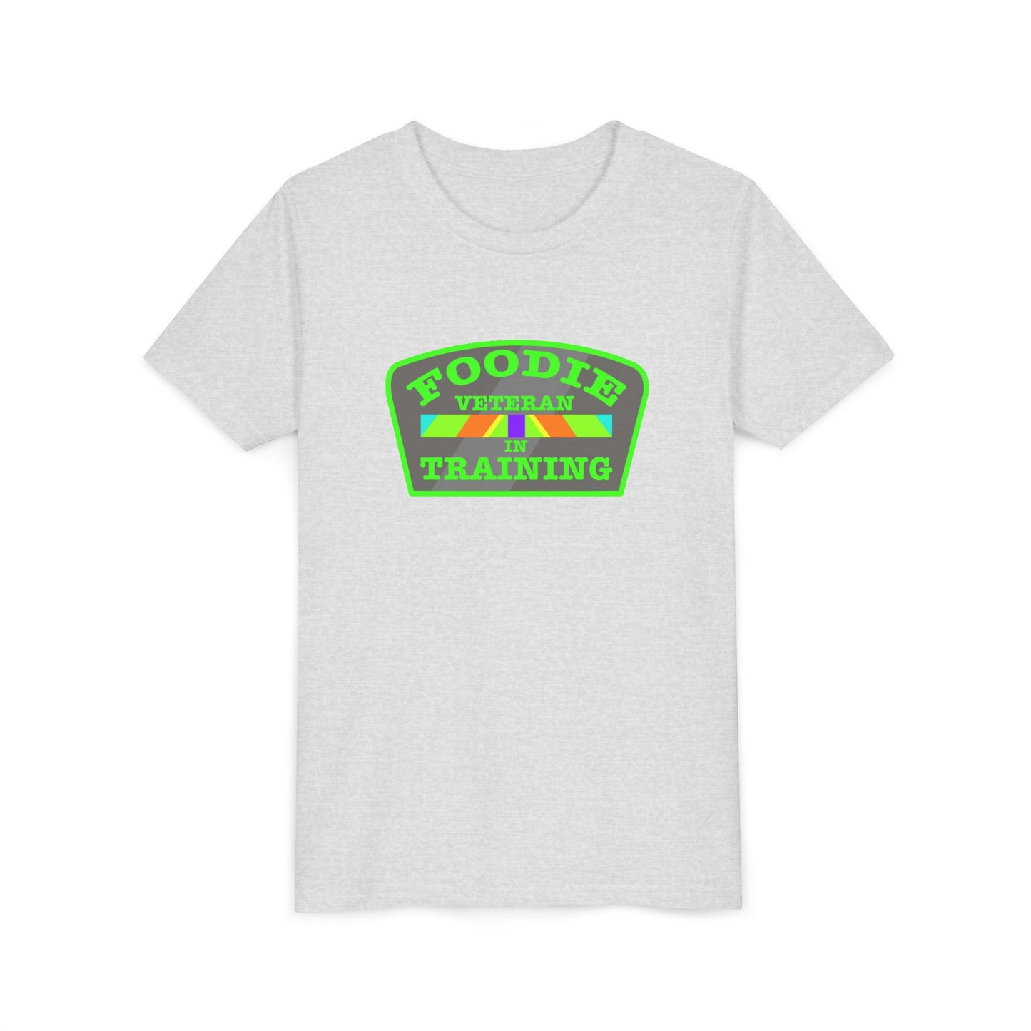 L.O.E.F Foodie Veteran In Training Kids Tee Shirt (Neon Green)