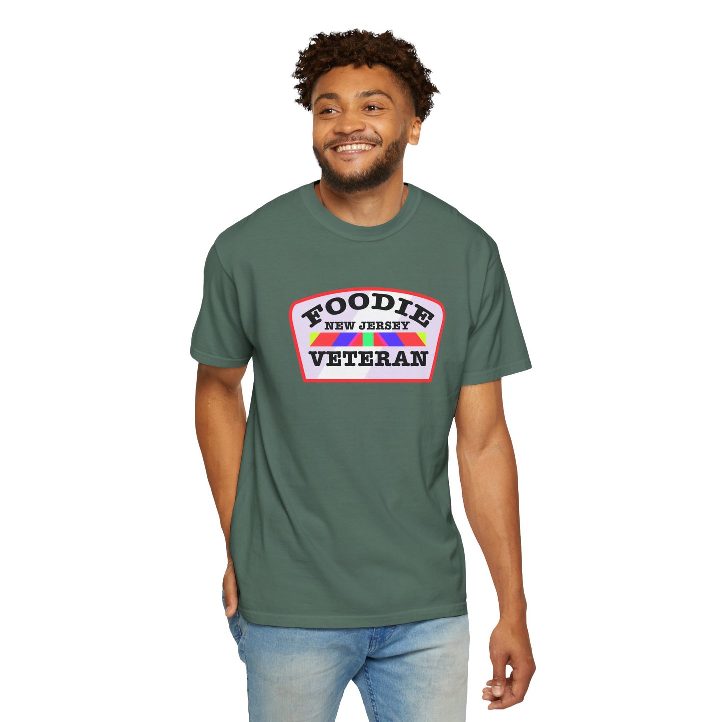 L.O.E.F Foodie Veteran NEW JERSEY Unisex Tee Shirt (Soft Pink)
