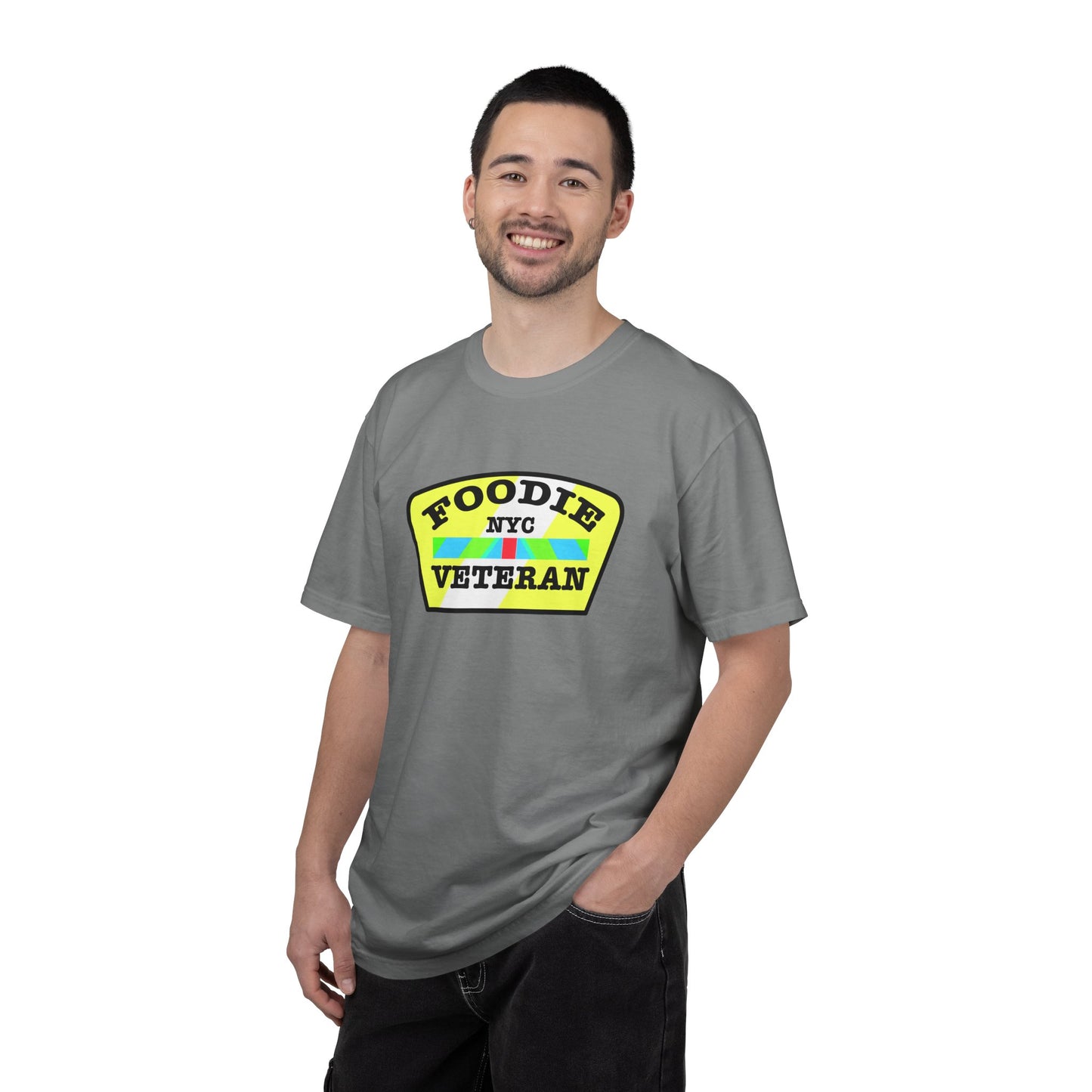 L.O.E.F Foodie Veteran NYC Unisex Tee Shirt (Yellow and Black)