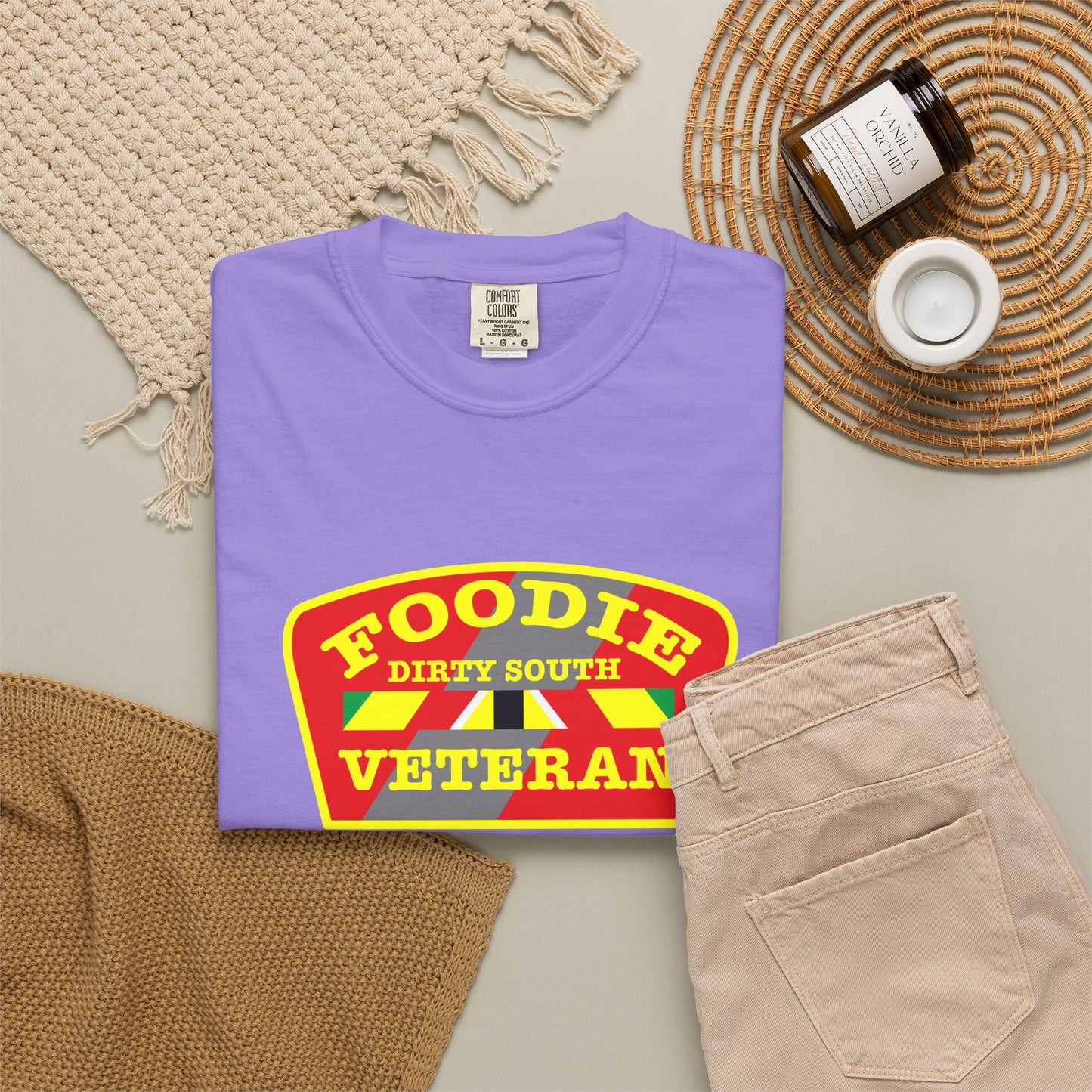 L.O.E.F Foodie Veteran DIRTY SOUTH Unisex Tee Shirt (Yellow)