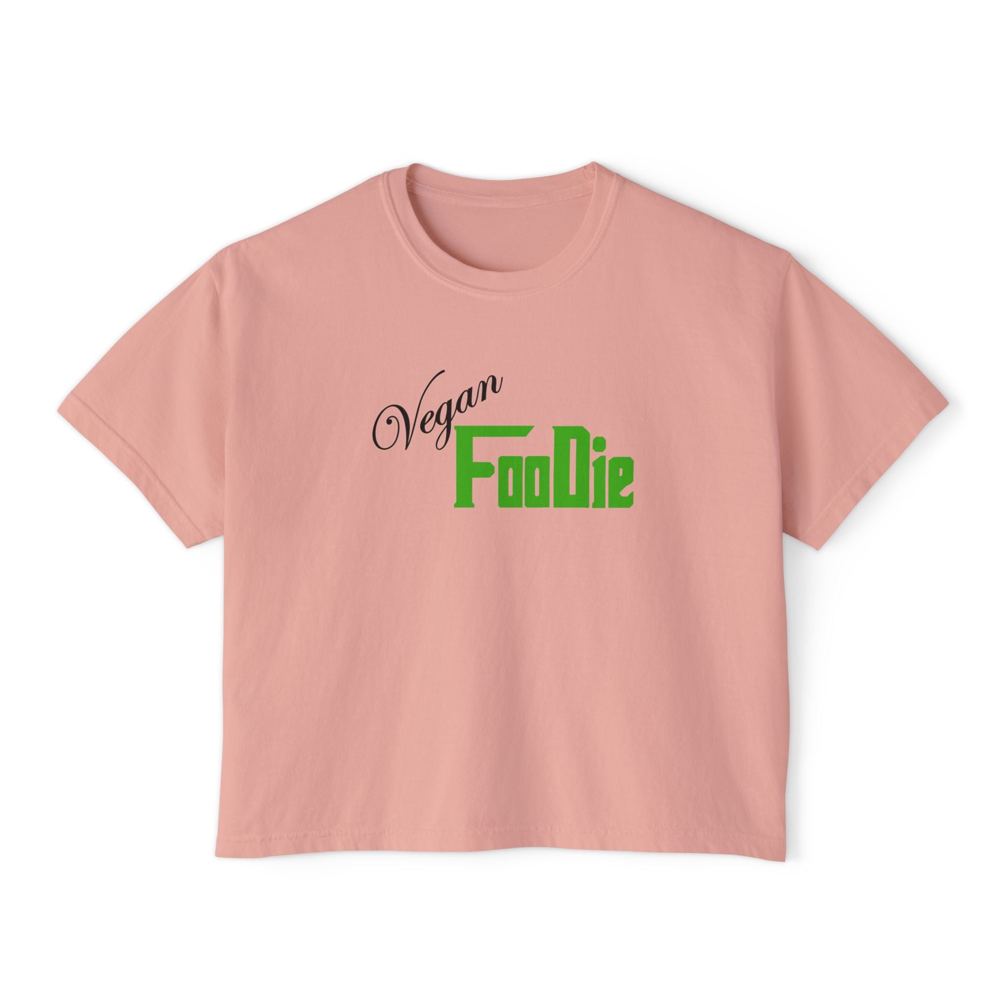 L.O.E.F Women Vegan Foodie Boxy Tee (Kelly Green)