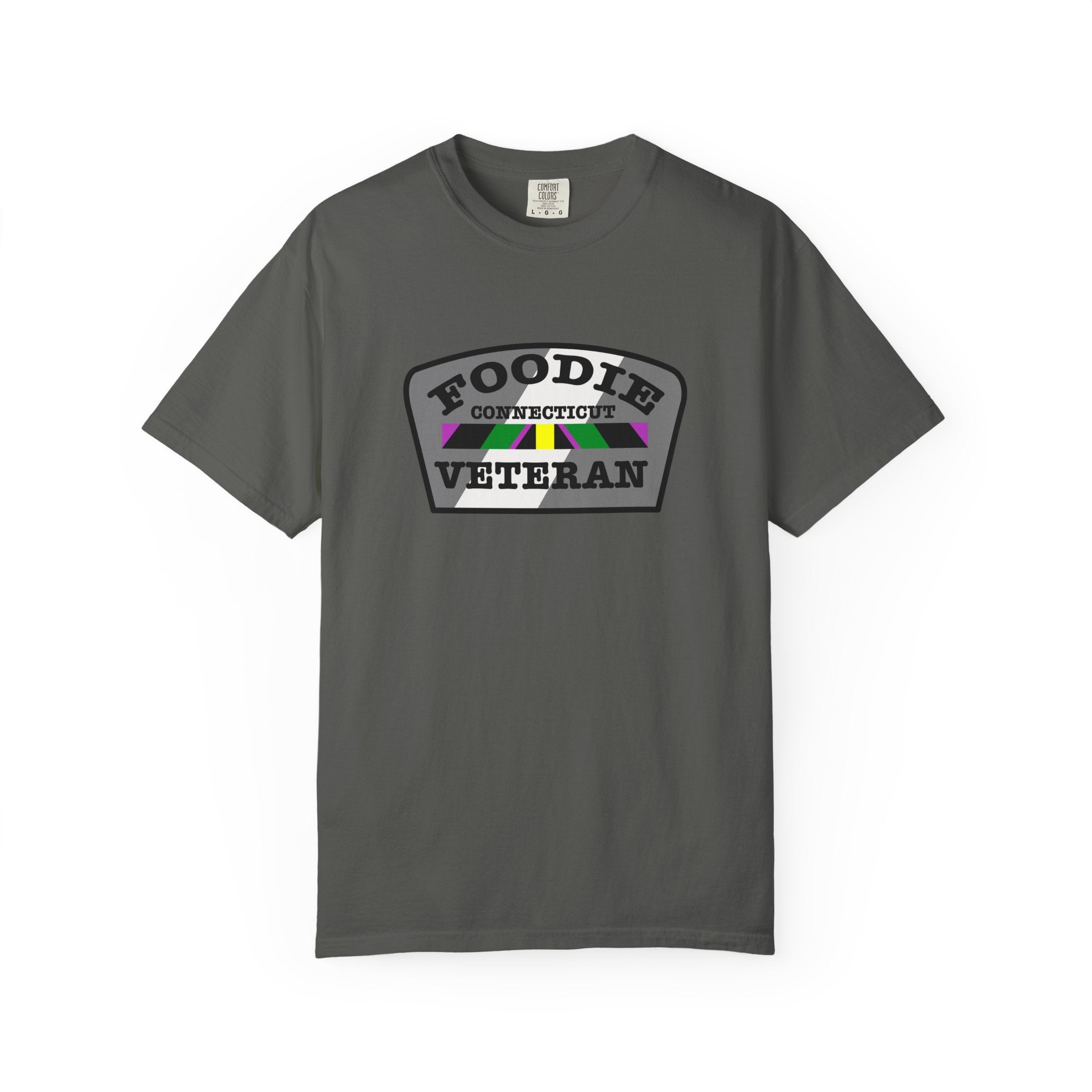 L.O.E.F Foodie Veteran CONNECTICUT Unisex Tee Shirt (Black)