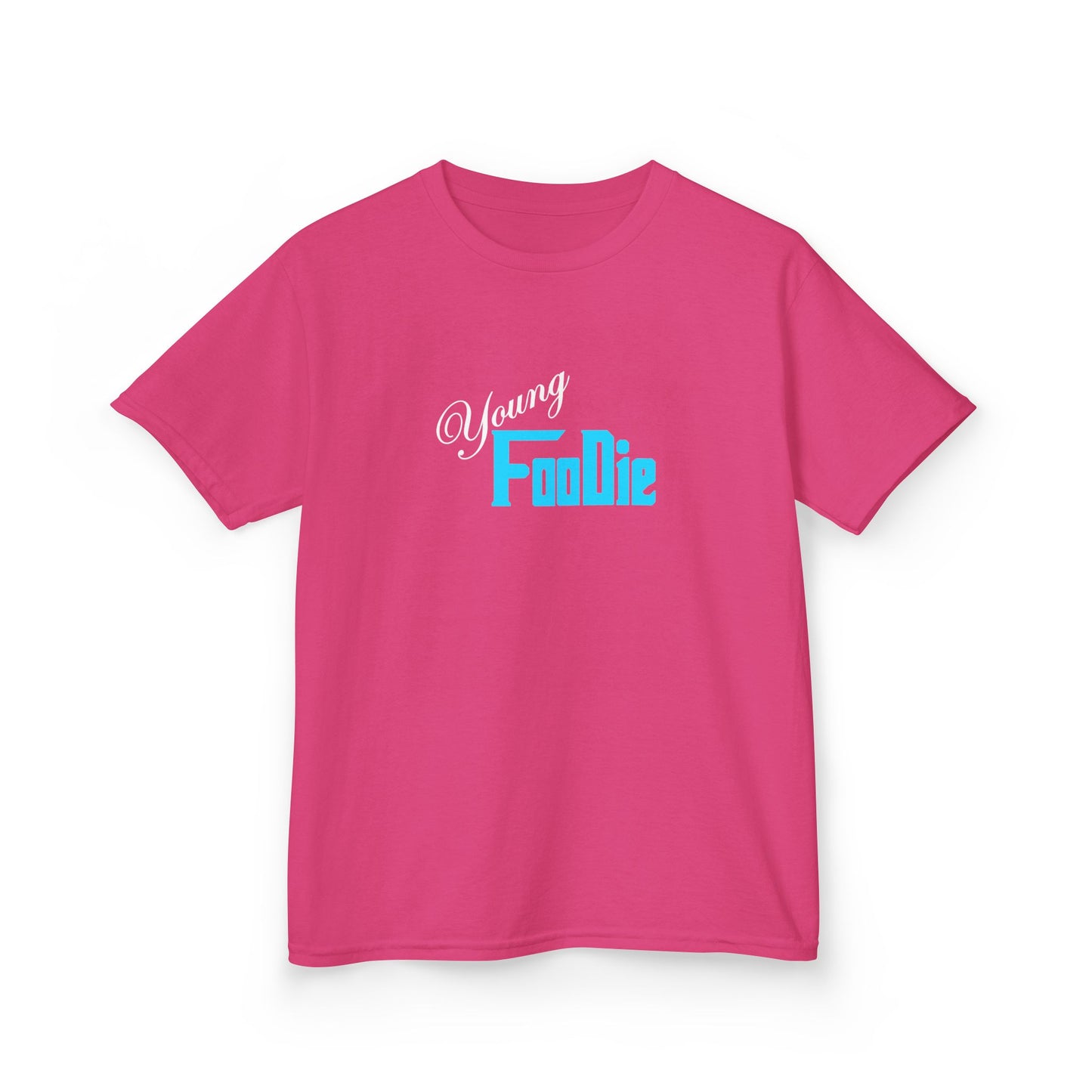 L.O.E.F White Young Foodie Kids Tee Shirt (Neon Blue)