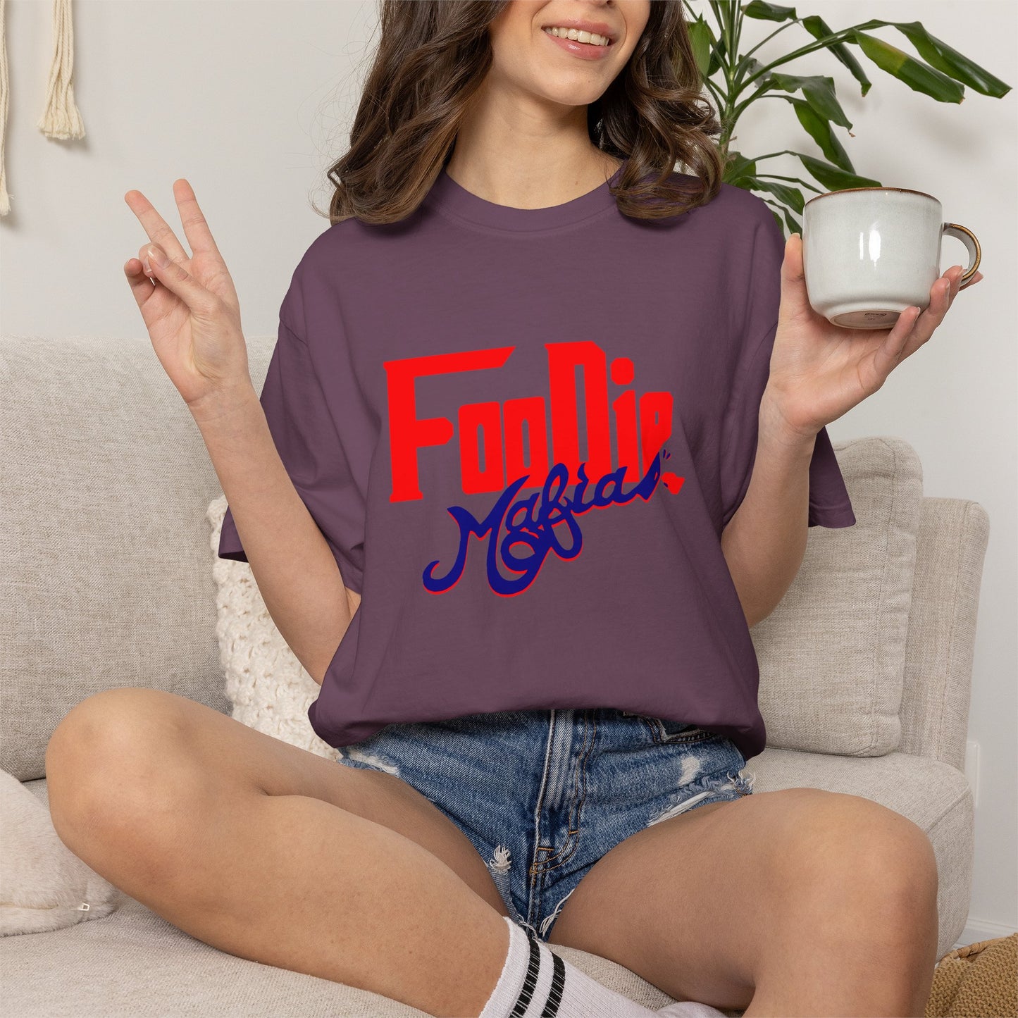 L.O.E.F Red Foodie Mafia Unisex Tee shirt (Dark Blue)