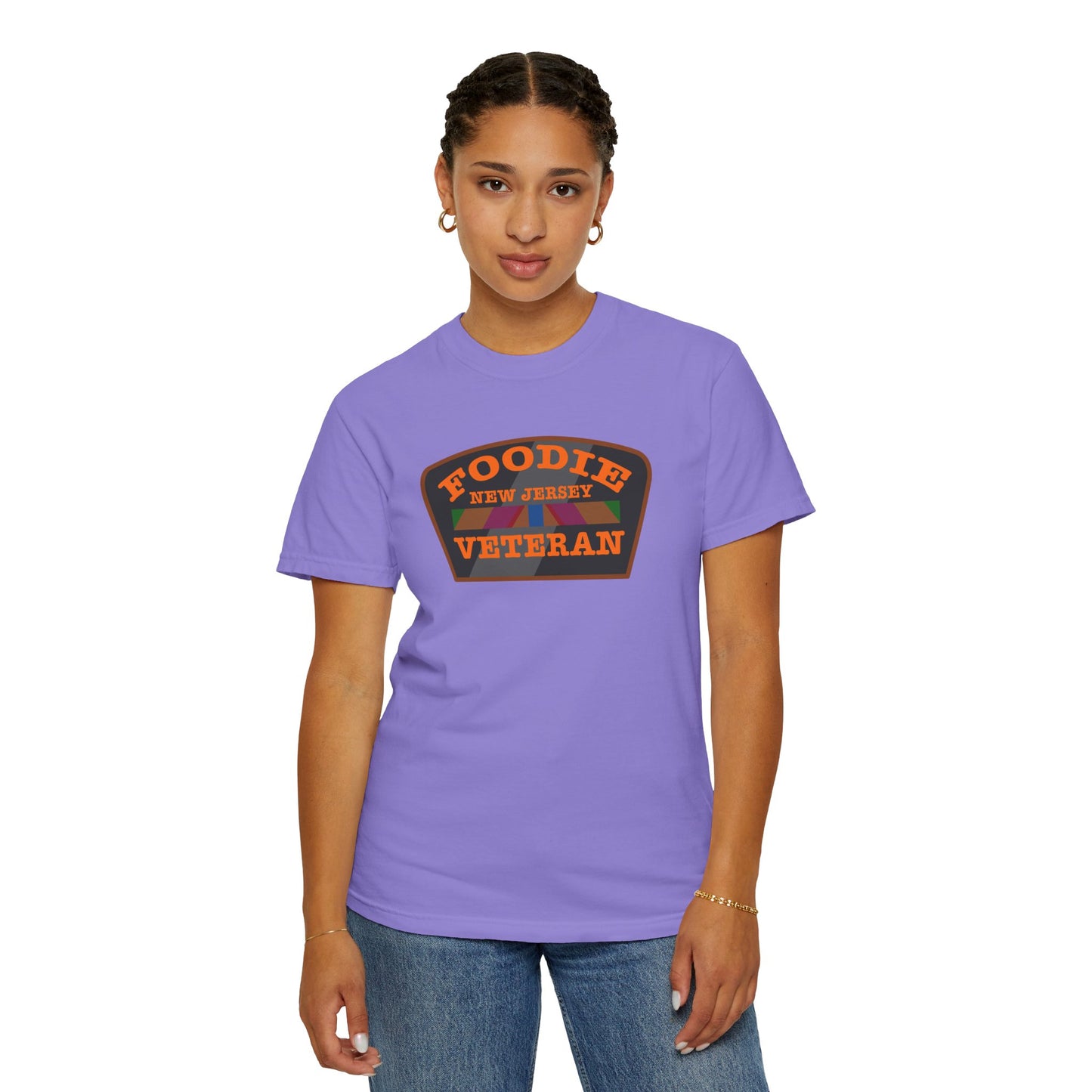 L.O.E.F Foodie Veteran NEW JERSEY Unisex Tee Shirt (Orange)