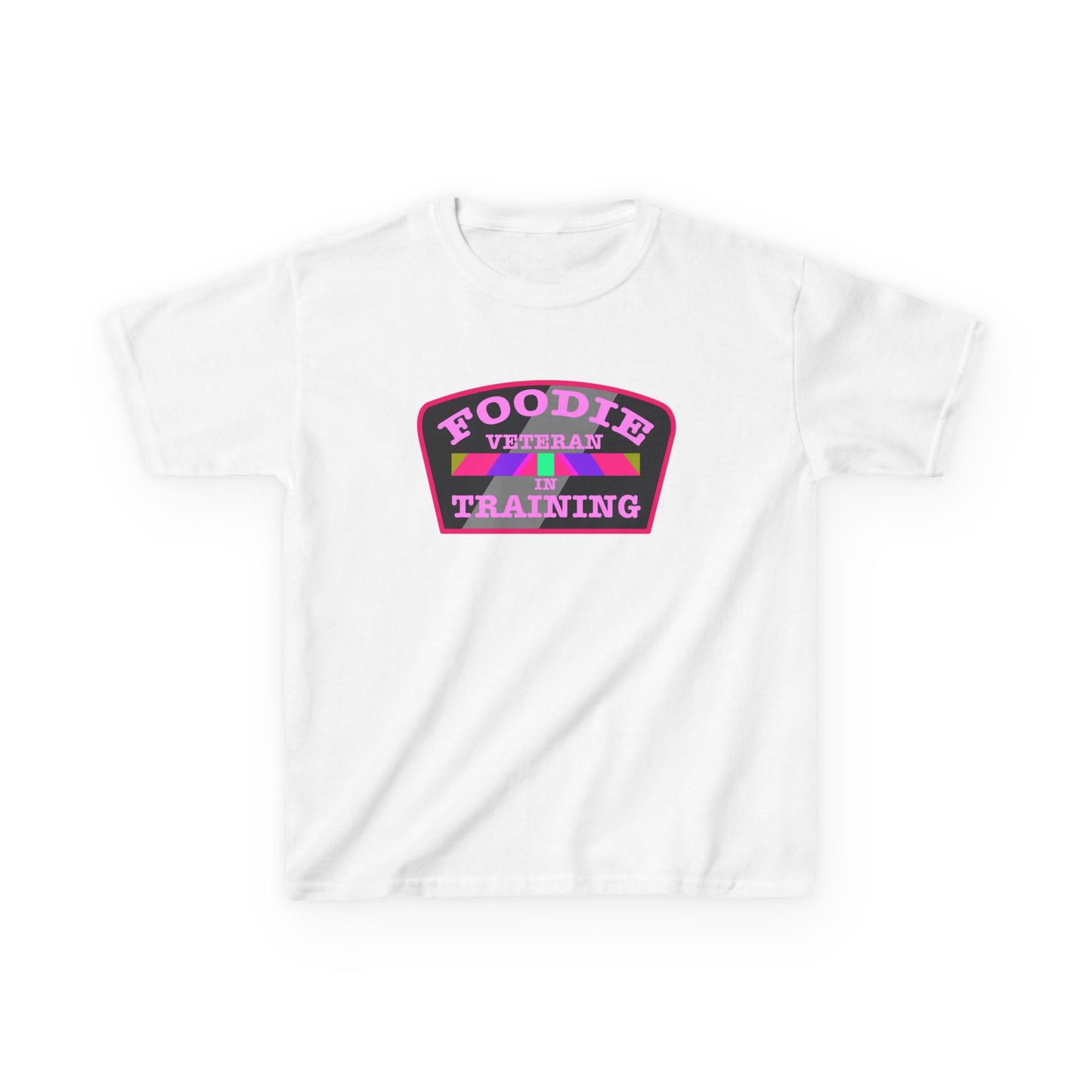 L.O.E.F Foodie Veteran In Training Kids Tee Shirt (Pink)