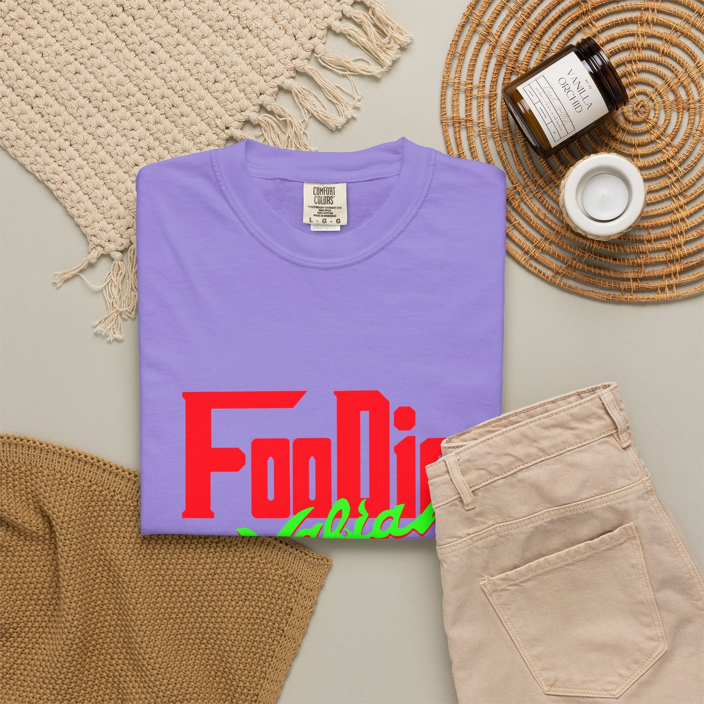 L.O.E.F Red Foodie Mafia Unisex Tee Shirt (Neon Green)