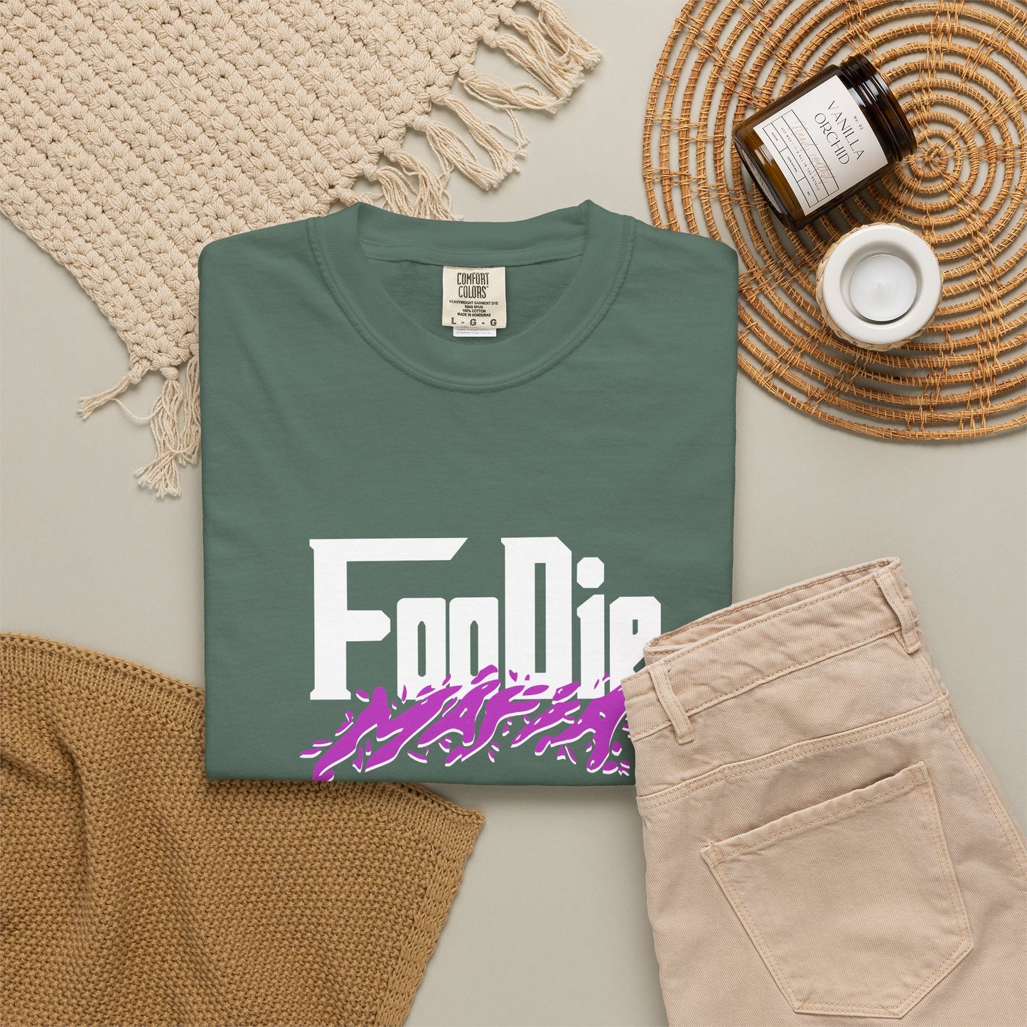 L.O.E.F White Foodie Mafia Tee Shirt (Purple)