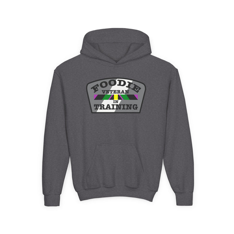 L.O.E.F Foodie Veteran In Training Youth Hoodie (Gray)