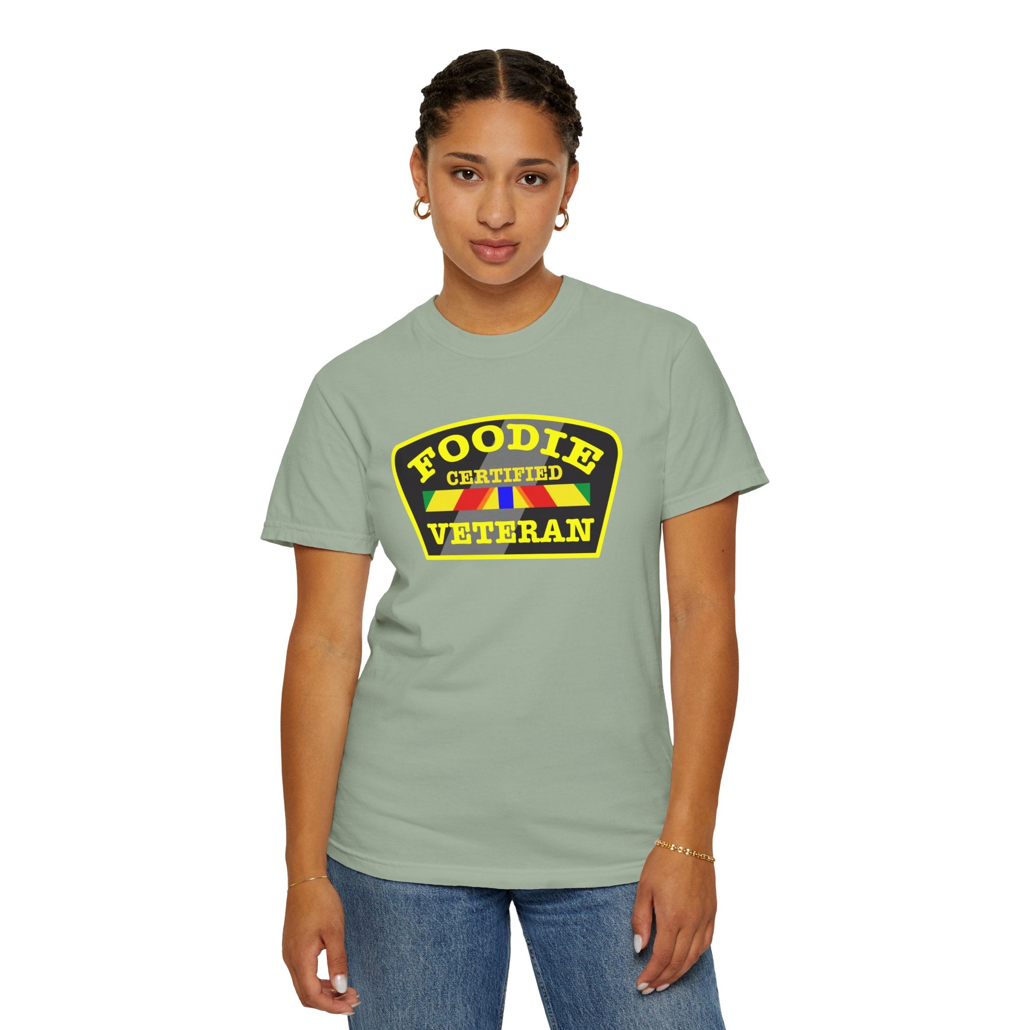 L.O.E.F Foodie CERTIFIED Veteran Unisex Tee Shirt (Yellow)