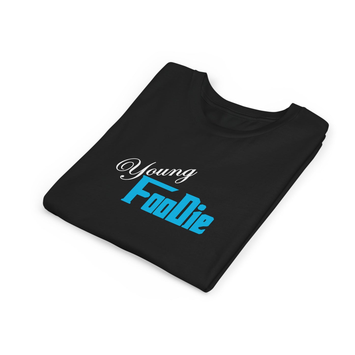 L.O.E.F White Young Foodie Youth Short Sleeve Tee (Neon Blue)