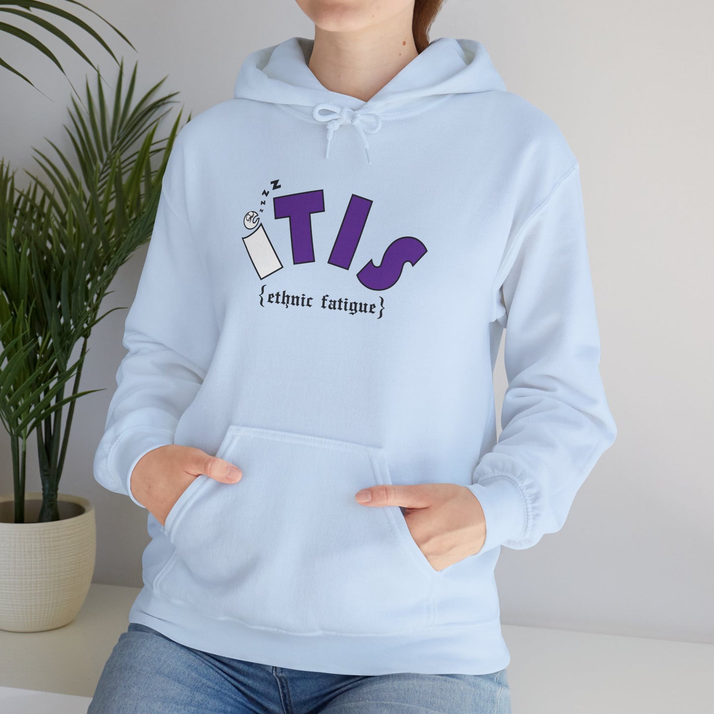 L.O.E.F ITIS Unisex Hooded Sweatshirt (White and Purple)
