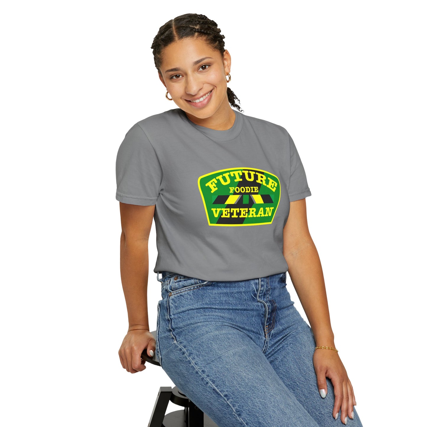 L.O.E.F Future Foodie Veteran Unisex Tee Shirt (Yellow and Green)