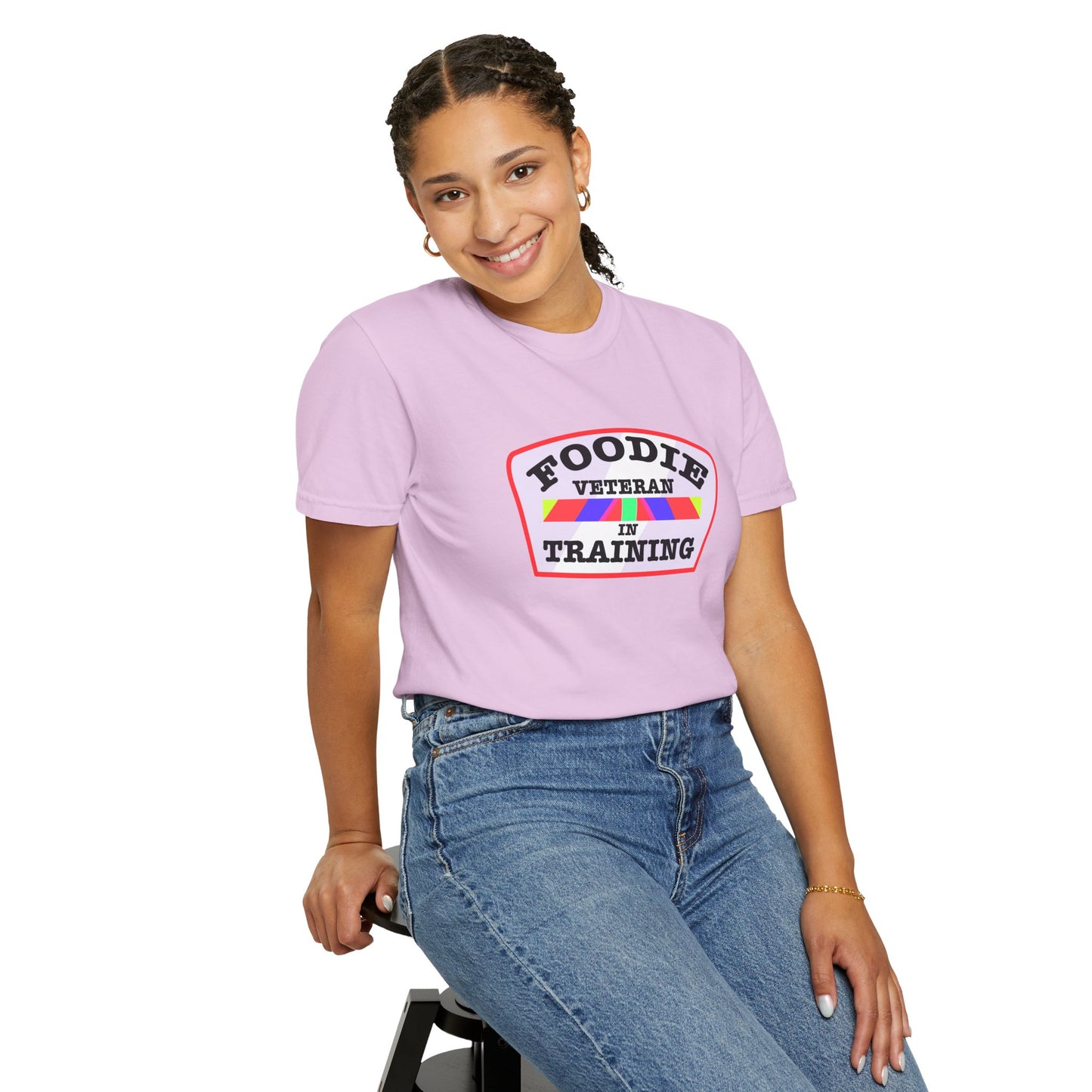 L.O.E.F Foodie Veteran IN TRAINING Unisex Tee Shirt (Soft Pink)