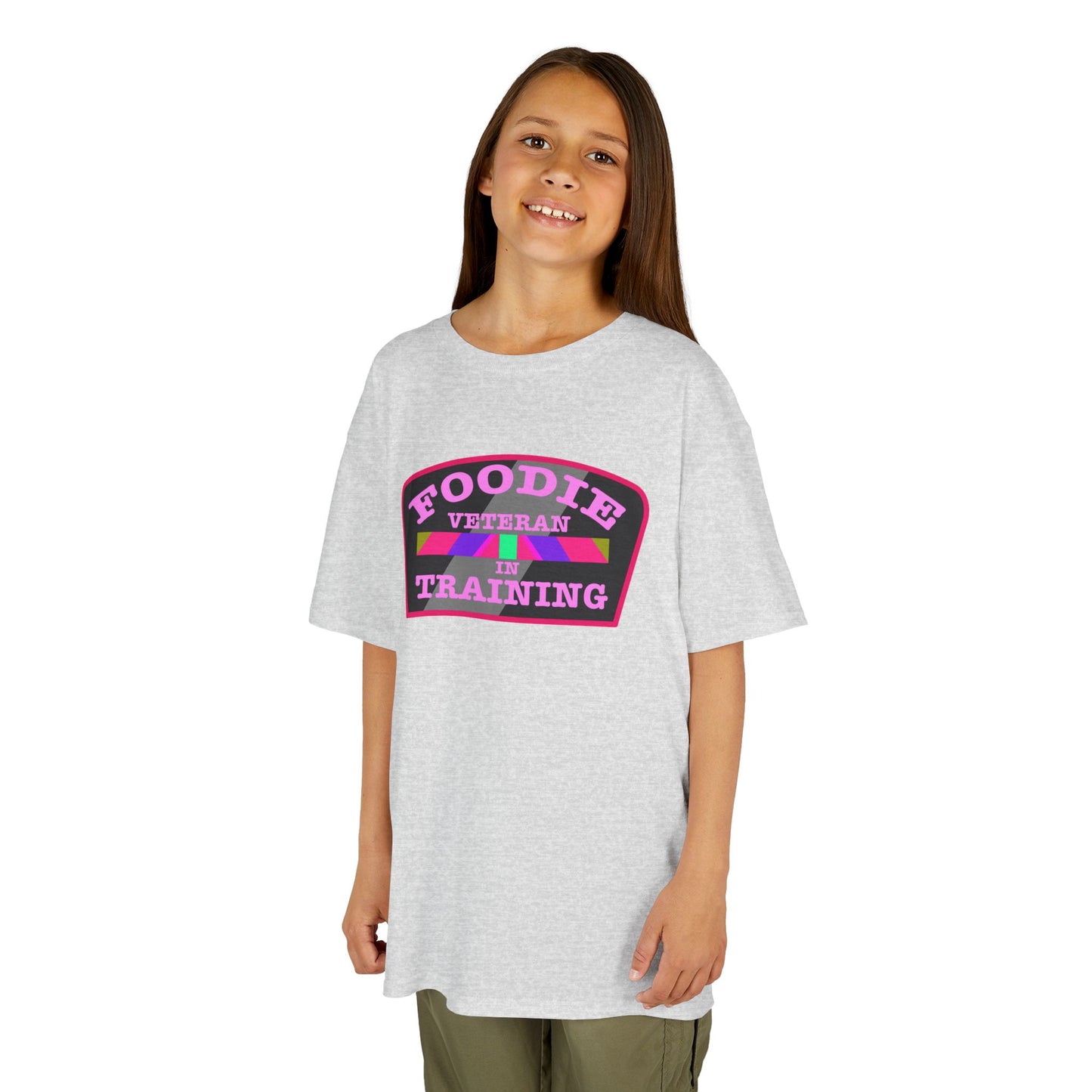 L.O.E.F Foodie Veteran In Training Kids Tee Shirt (Pink)
