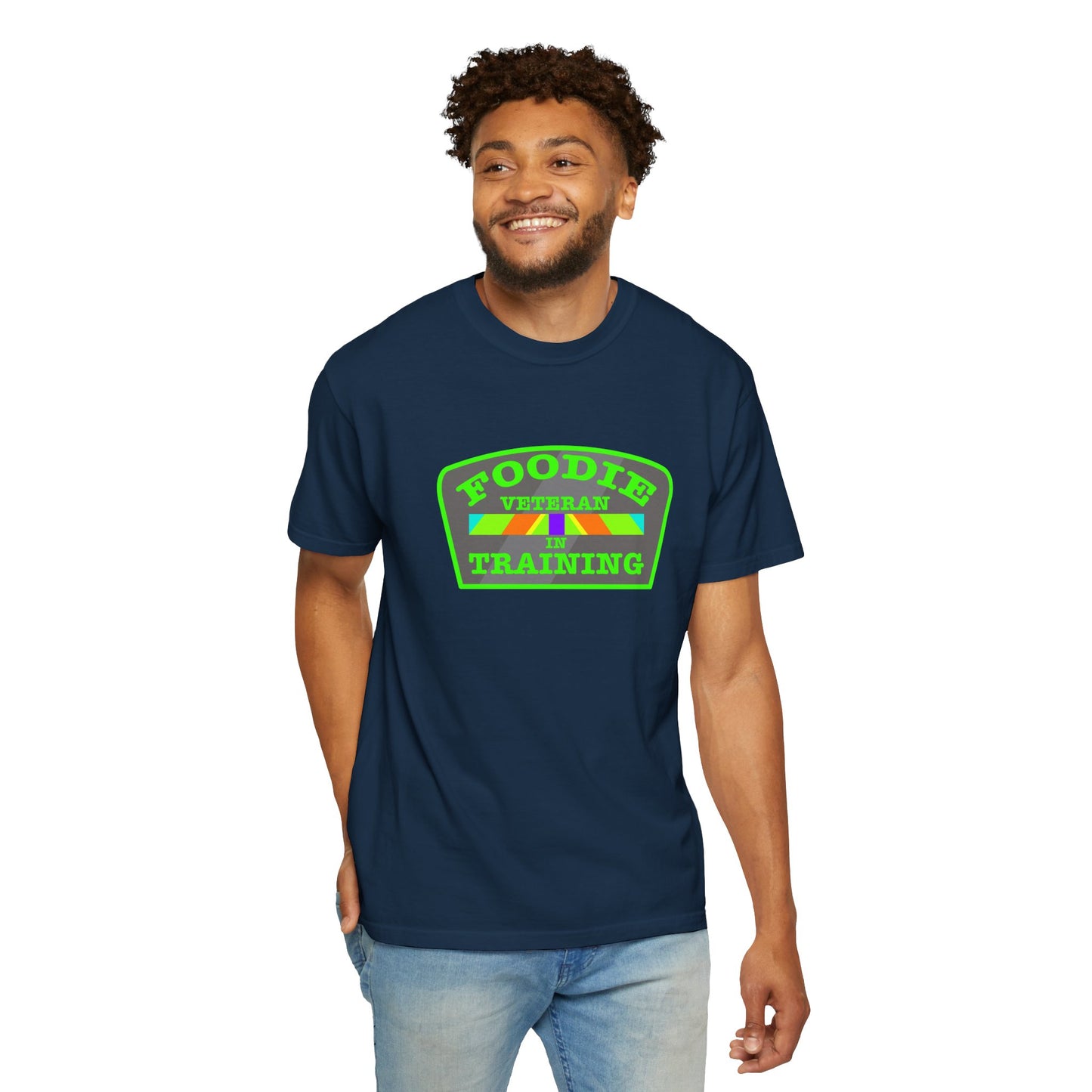 L.O.E.F Foodie Veteran IN TRAINING Unisex Tee Shirt (Neon Green)