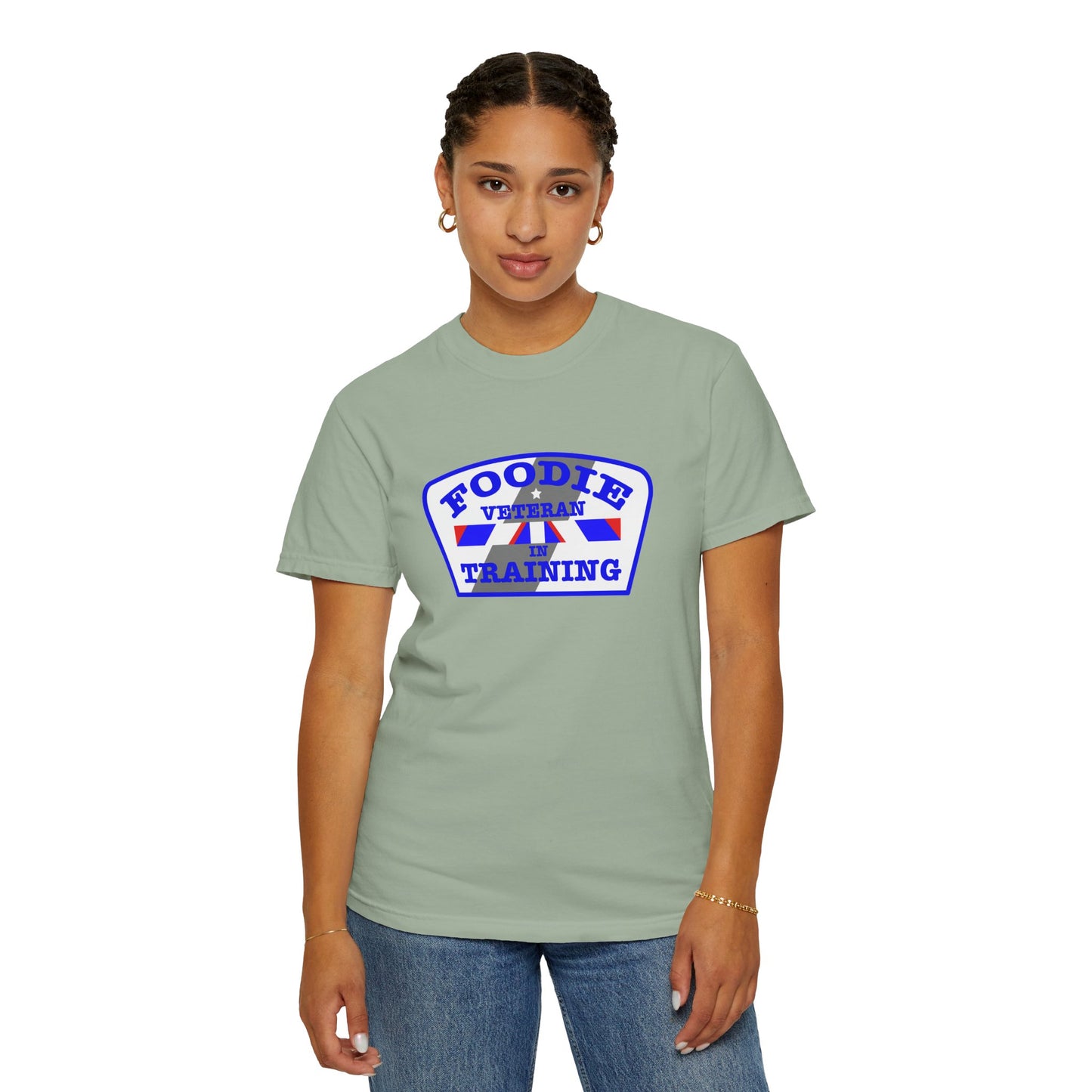L.O.E.F Foodie Veteran IN TRAINING Unisex Tee Shirt (Blue)