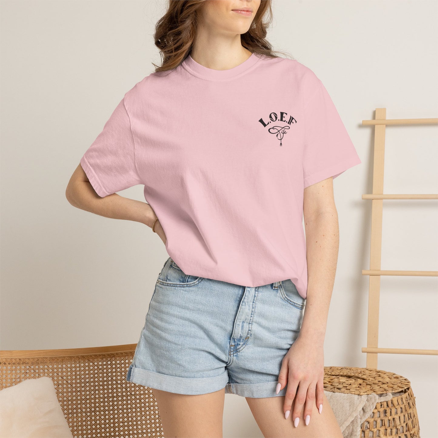 L.O.E.F LIFESTYLE OF EVERYDAY FOODIES Unisex Tee Shirt (Black)
