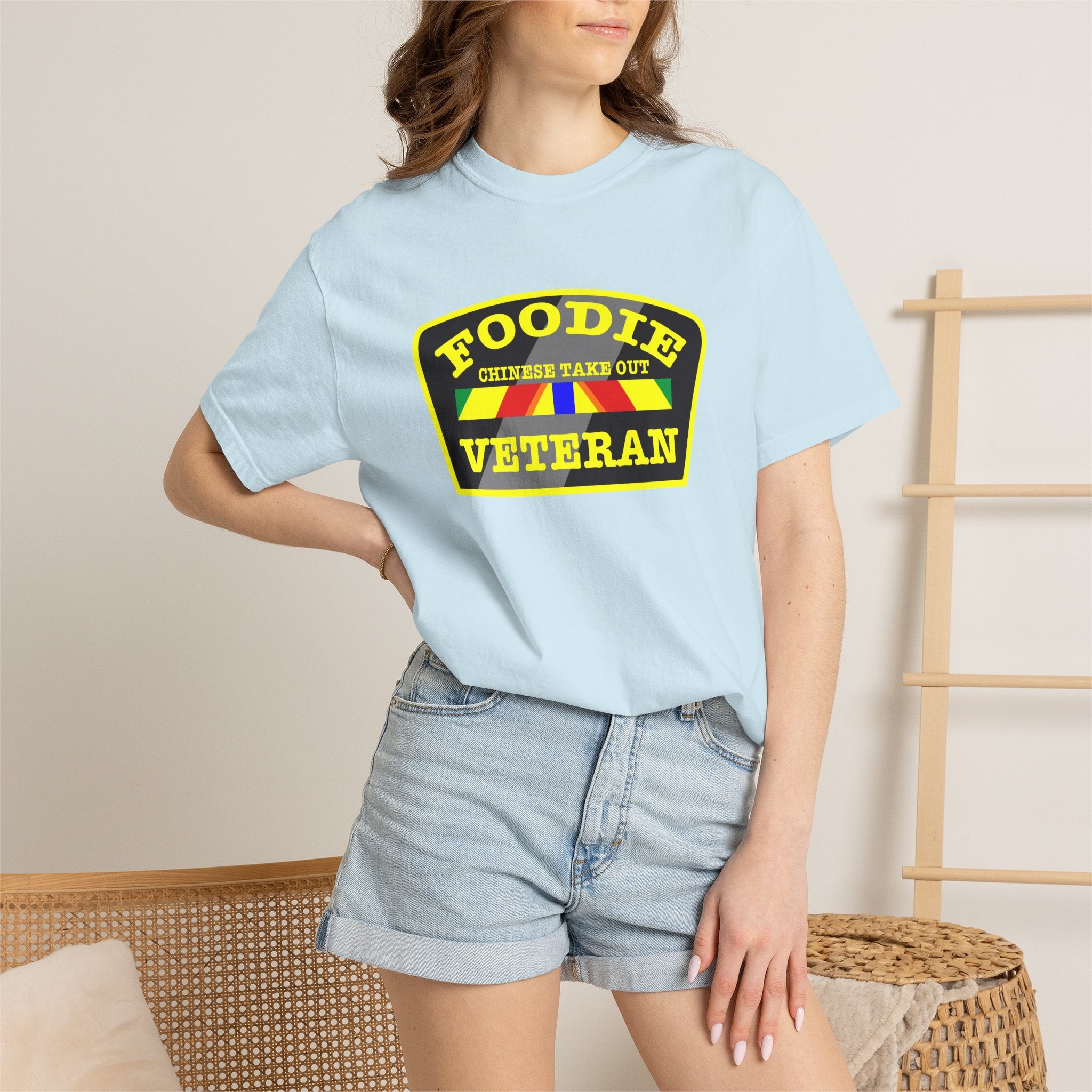 L.O.E.F Foodie Veteran CHINESE TAKE OUT Unisex Tee Shirt (Yellow)