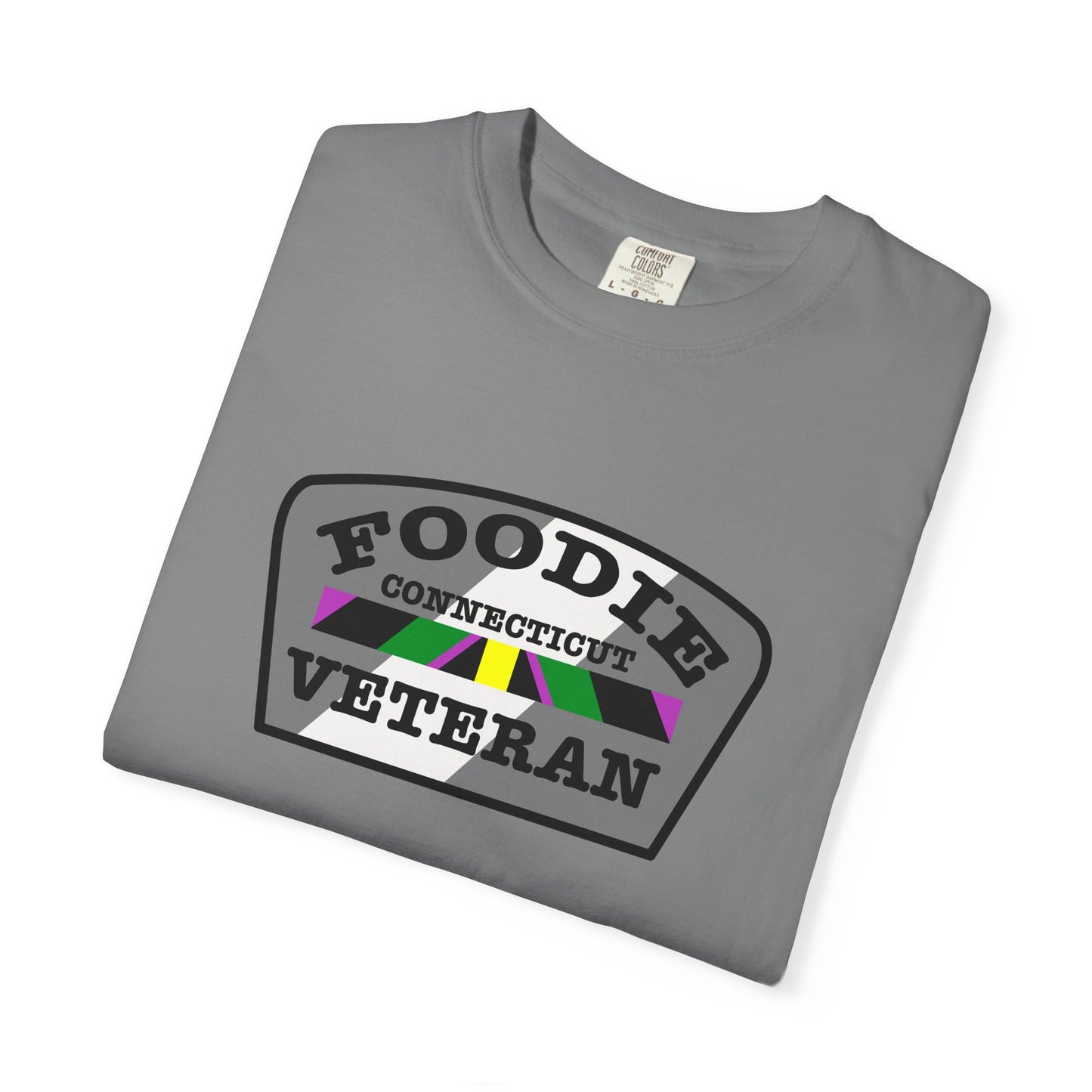 L.O.E.F Foodie Veteran CONNECTICUT Unisex Tee Shirt (Black)