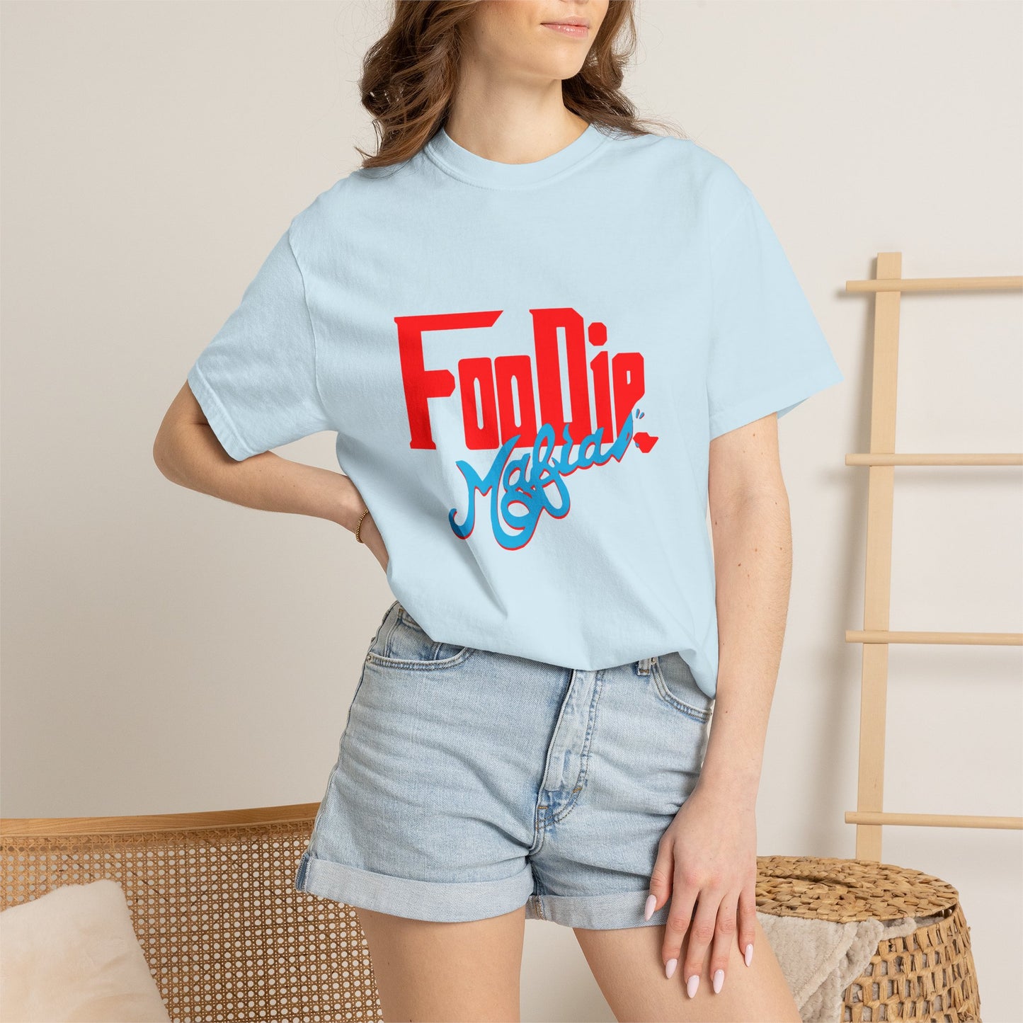 L.O.E.F Red Foodie Mafia Unisex Tee Shirt (Sky Blue)