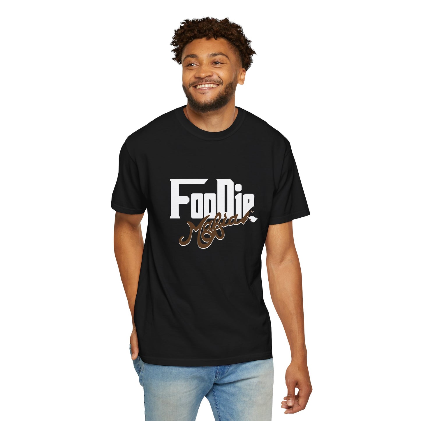 L.O.E.F White Foodie Mafia Unisex Tee shirt (Dark Brown)