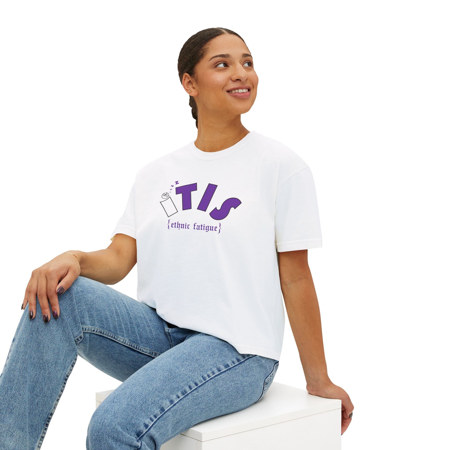 L.O.E.F ITIS Women Boxy Tee (Purple)
