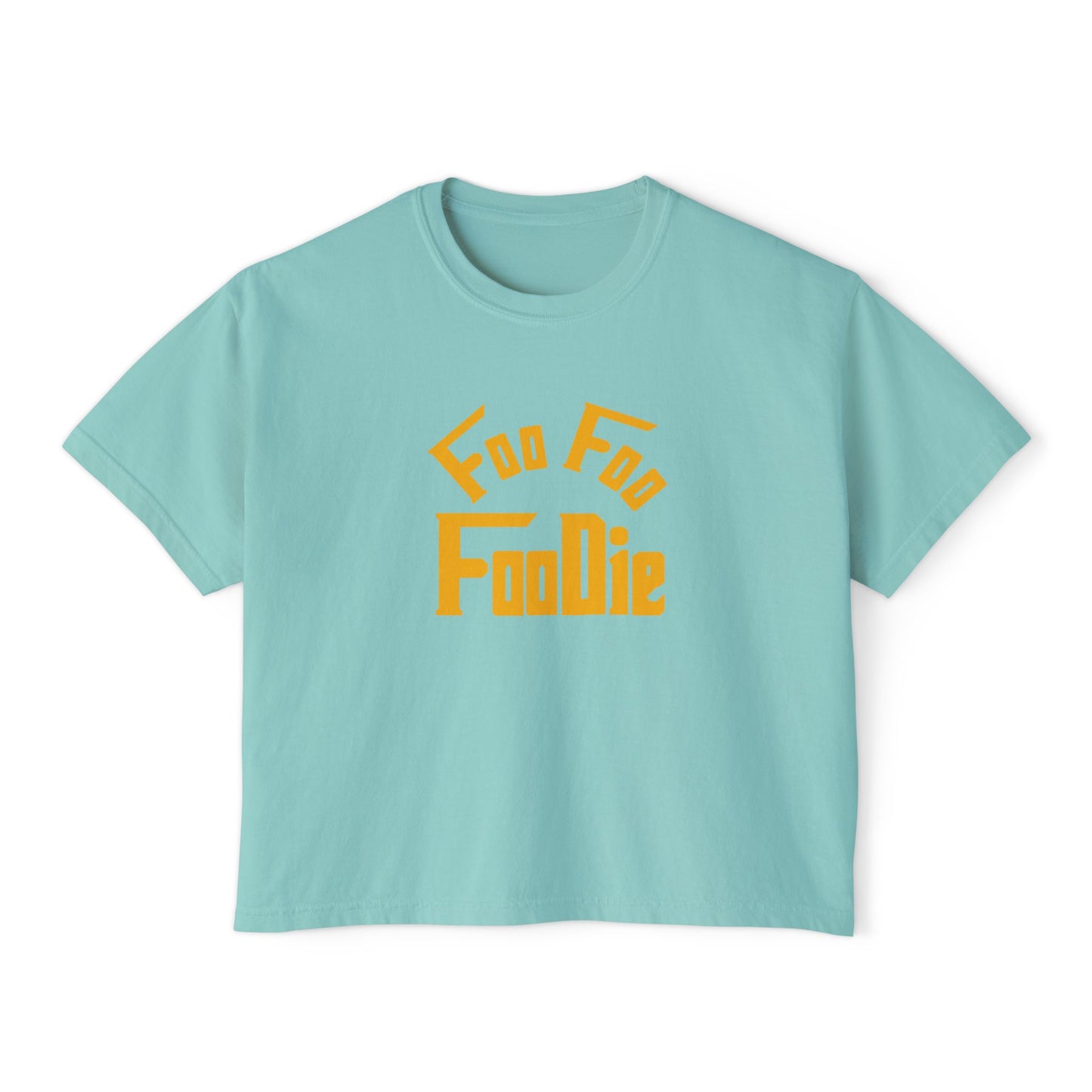 L.O.E.F FOO FOO FOODIE Women Boxy Tee(Dark Yellow)