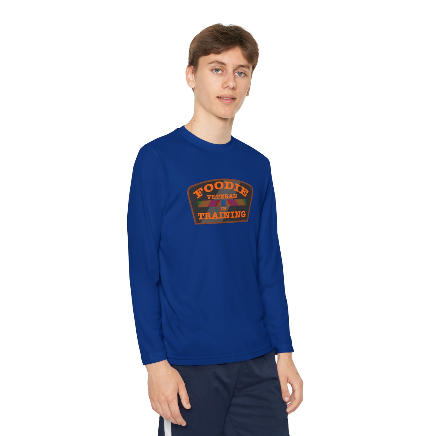 L.O.E.F Foodie Veteran In Training Youth Long Sleeve Tee (Orange)