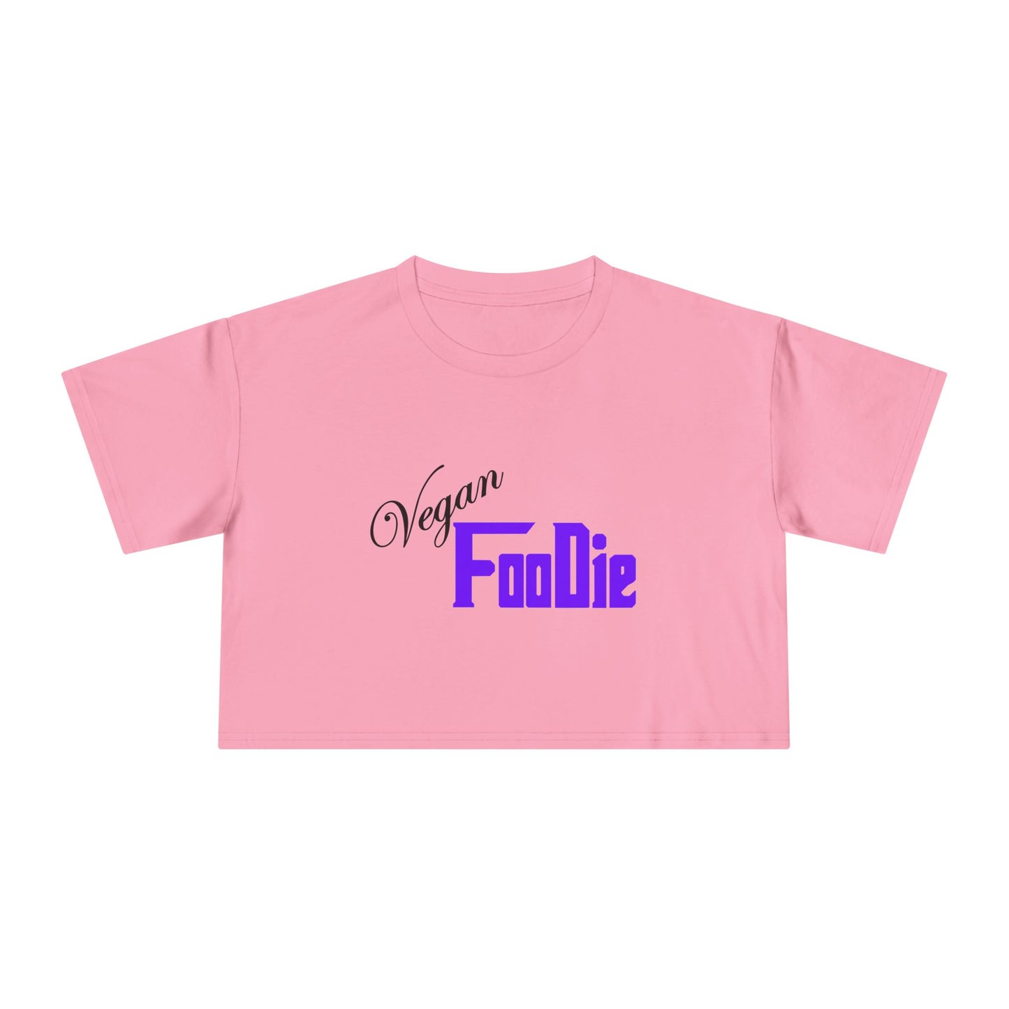 L.O.E.F Women Vegan Foodie Crop Tee (Violet)