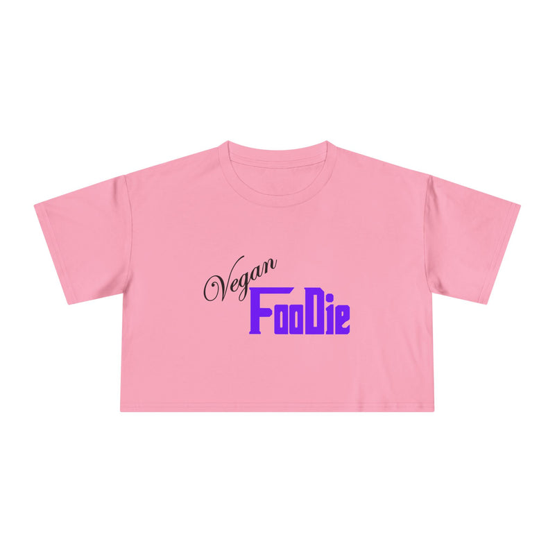 L.O.E.F Women Vegan Foodie Crop Tee (Violet)