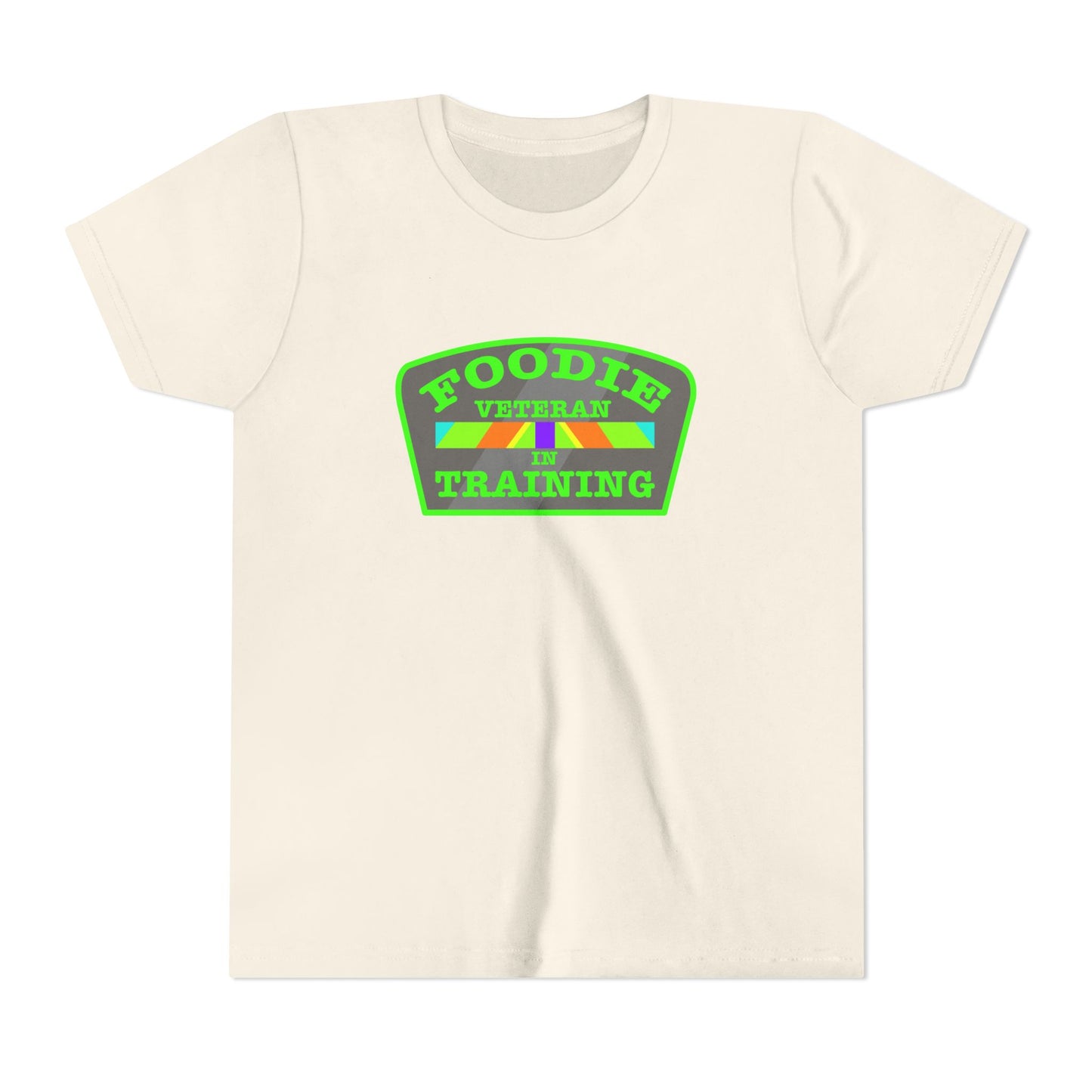 L.O.E.F Foodie Veteran In Training Kids Tee Shirt (Neon Green)