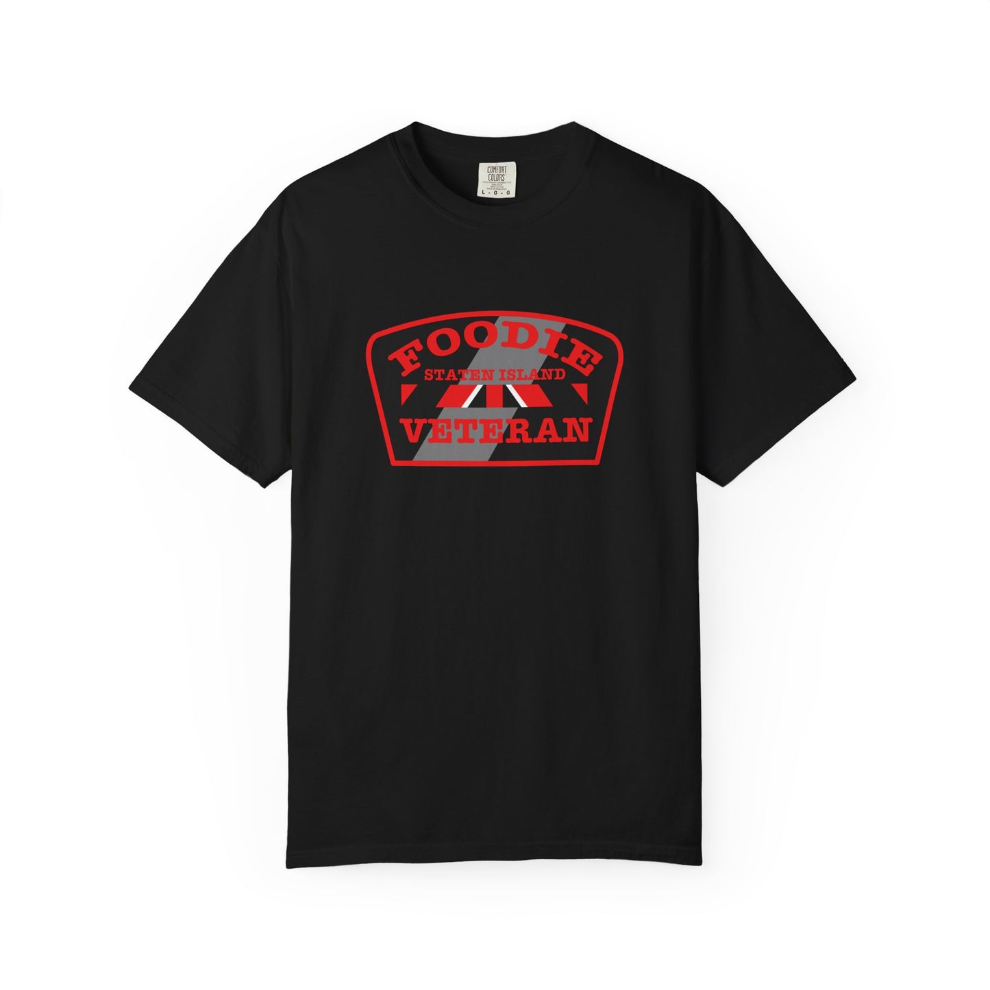 L.O.E.F Foodie Veteran STATEN ISLAND Unisex Tee Shirt (Red)