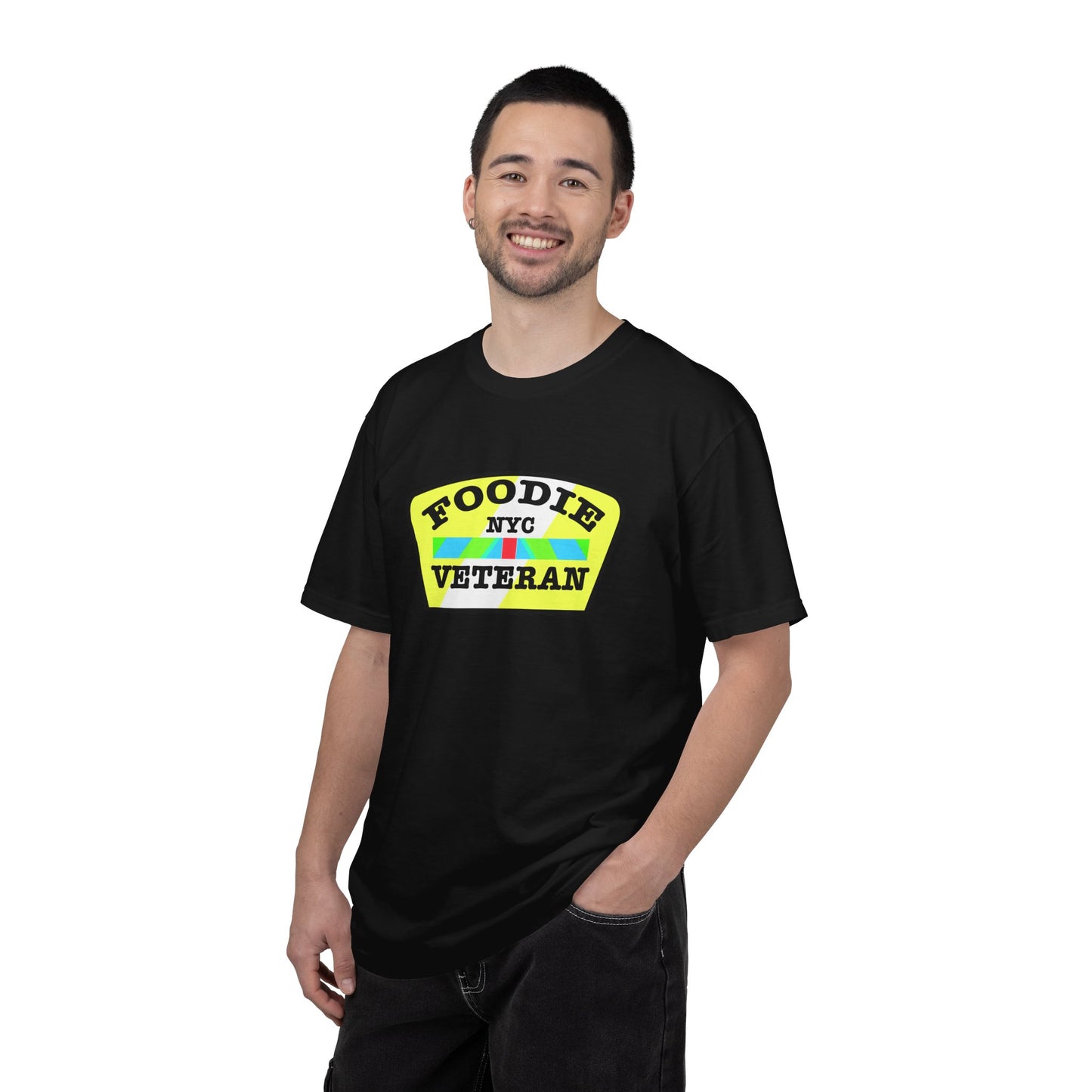 L.O.E.F Foodie Veteran NYC Unisex Tee Shirt (Yellow and Black)