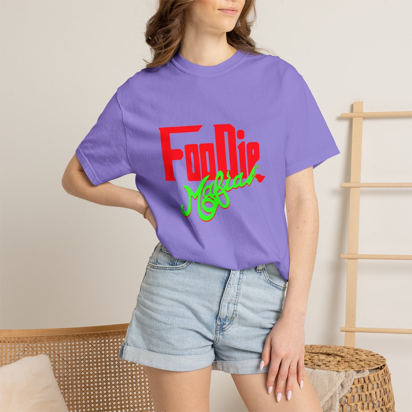 L.O.E.F Red Foodie Mafia Unisex Tee Shirt (Neon Green)