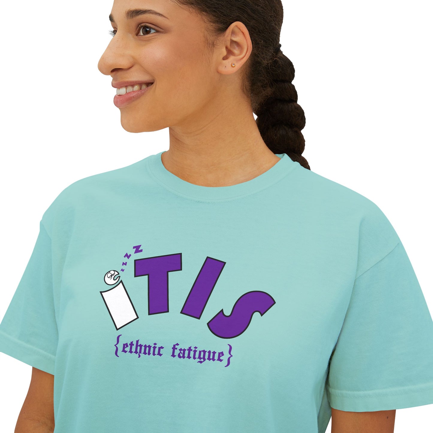 L.O.E.F ITIS Women Boxy Tee (Purple)