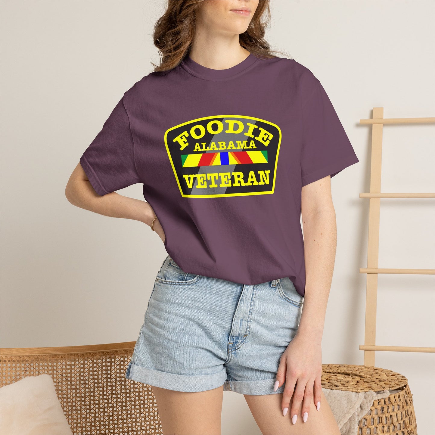 L.O.E.F Foodie Veteran ALABAMA Unisex Tee Shirt (Yellow)