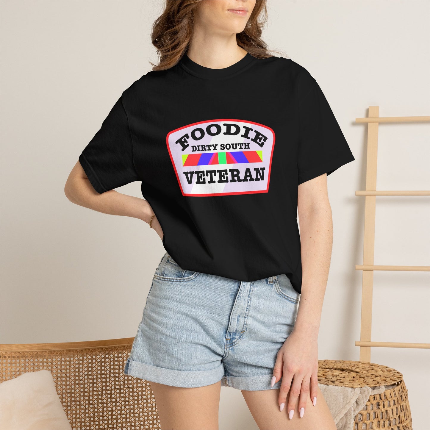 L.O.E.F Foodie Veteran DIRTY SOUTH Unisex Tee Shirt (Soft Pink)