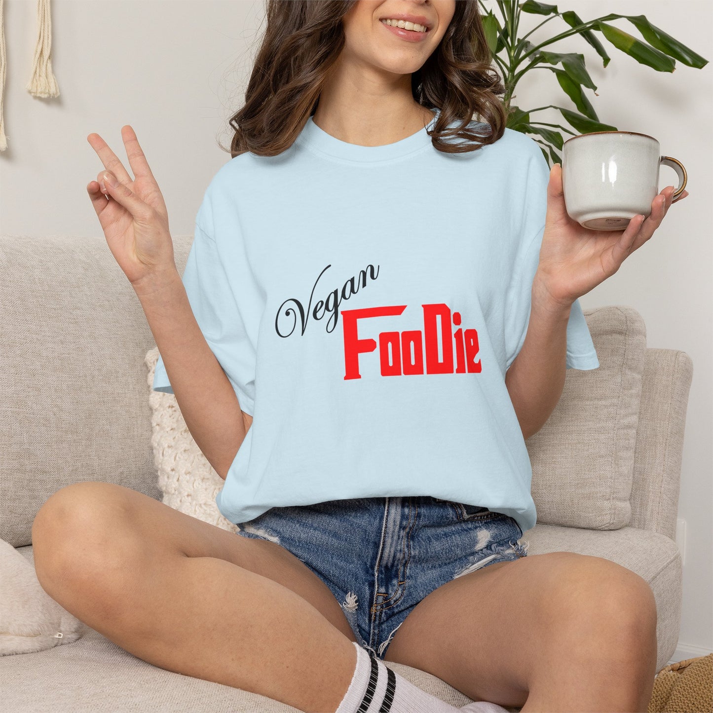 L.O.E.F Unisex Vegan Foodie Tee Shirt (Fiery Red)
