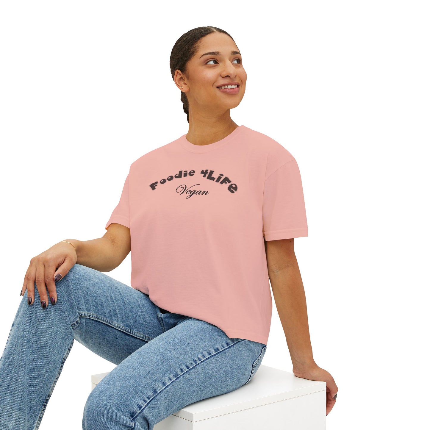 L.O.E.F Foodie 4Life Vegan Boxy Tee (Black)
