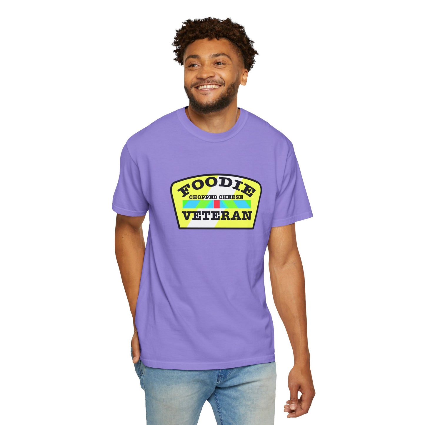 L.O.E.F Foodie Veteran Chopped Cheese Unisex Tee Shirt (Black and Yellow)