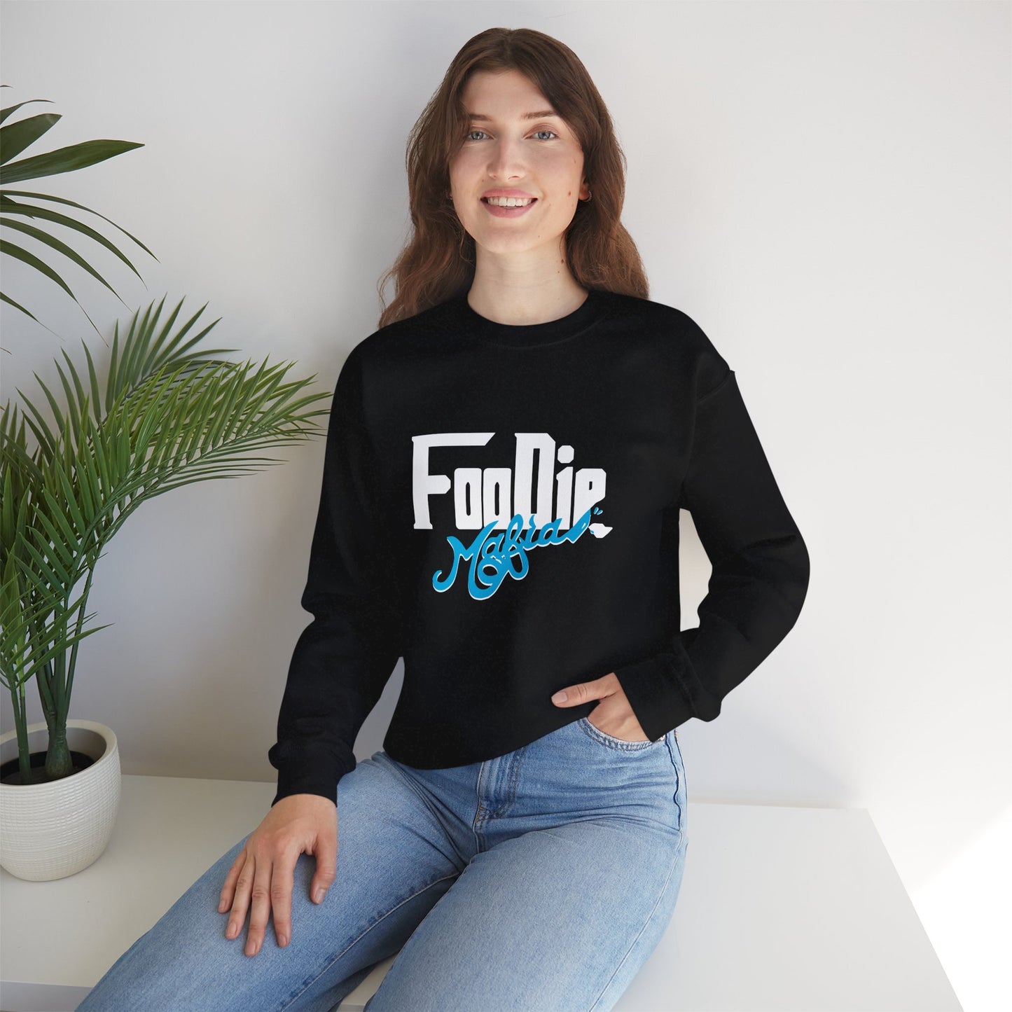 L.O.E.F White Foodie Mafia Unisex Sweatshirt (Apricot)
