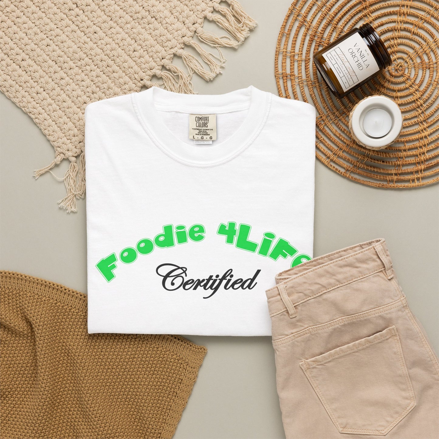 L.O.E.F Foodie 4Life Certified Unisex Tee Shirt (Machalite Green)