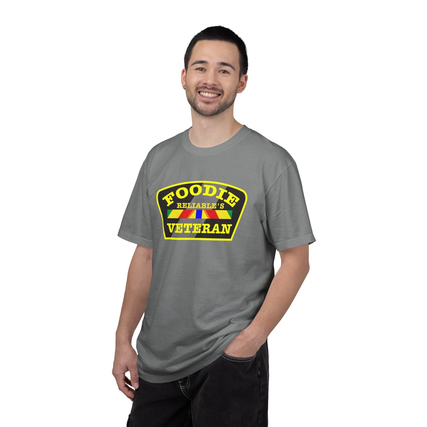 L.O.E.F Foodie Veteran RELIABLE'S Unisex Tee Shirt (Yellow)