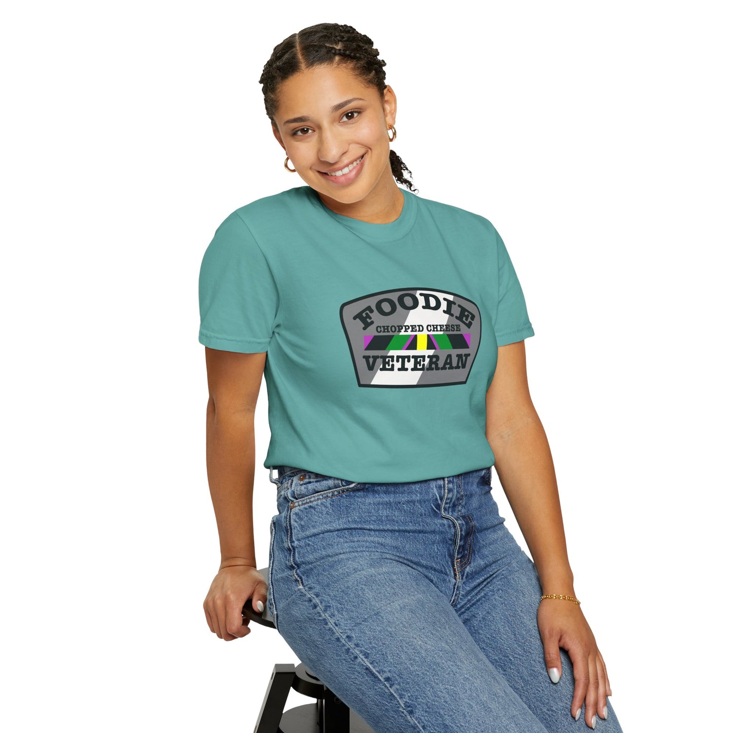 L.O.E.F Foodie Veteran Chopped Cheese Unisex Tee Shirt (Gray)