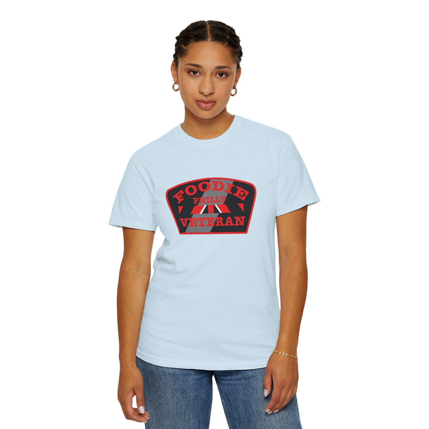 L.O.E.F Foodie Veteran PHILLY Unisex Tee Shirt (Red)