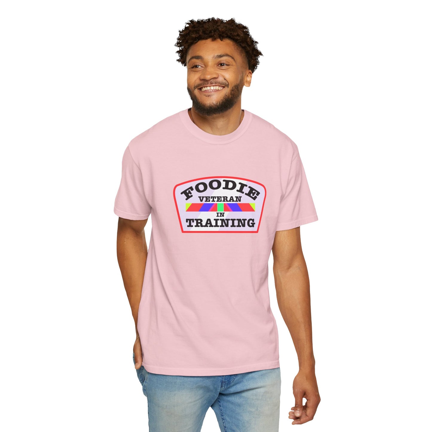 L.O.E.F Foodie Veteran IN TRAINING Unisex Tee Shirt (Soft Pink)