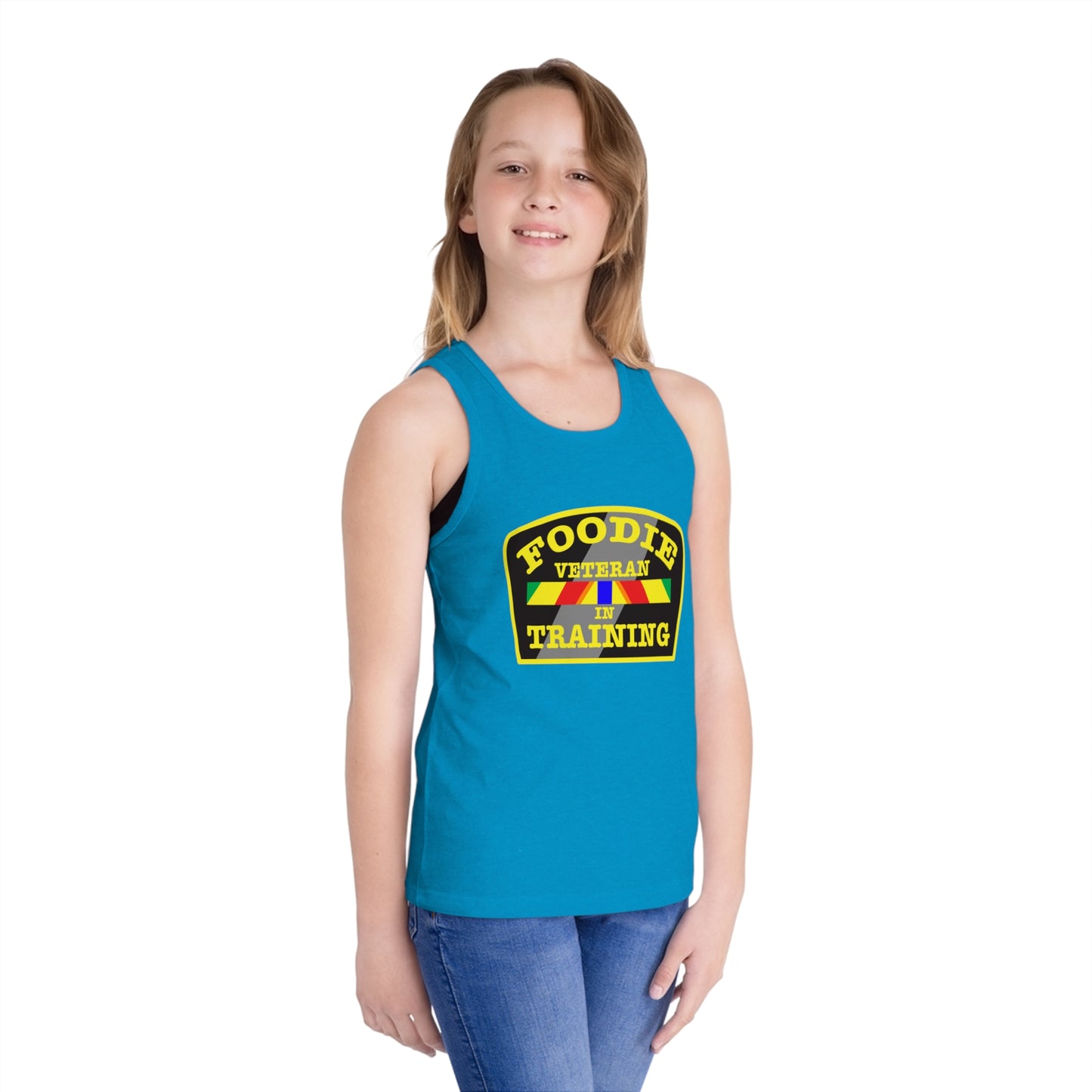 L.O.E.F Foodie Veteran In Training Kids Tank Top (Yellow)