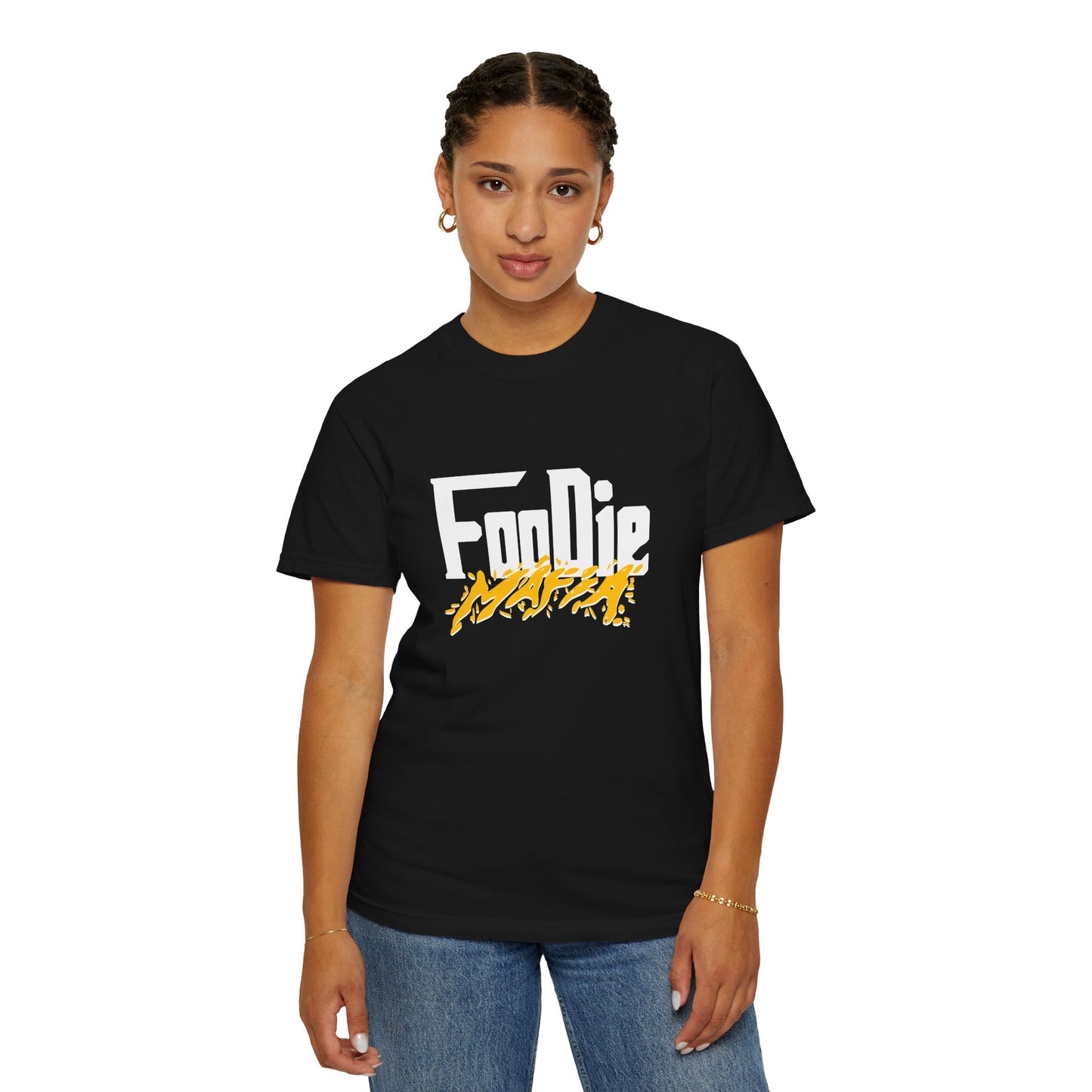 L.O.E.F White Foodie Mafia Unisex Tee shirt (Bright Yellow)